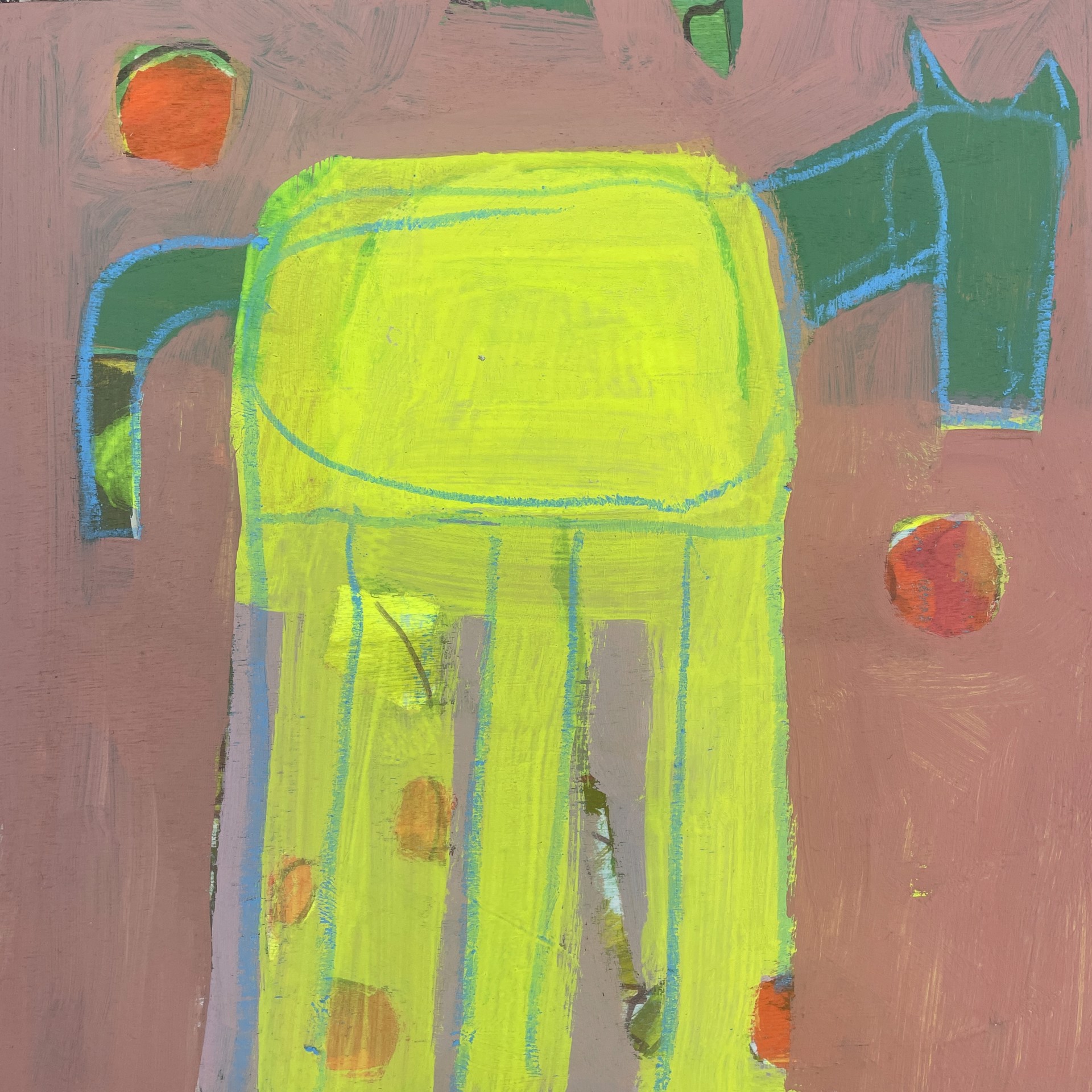 Yellow Horse with Fallen Apples by Rachael Van Dyke
