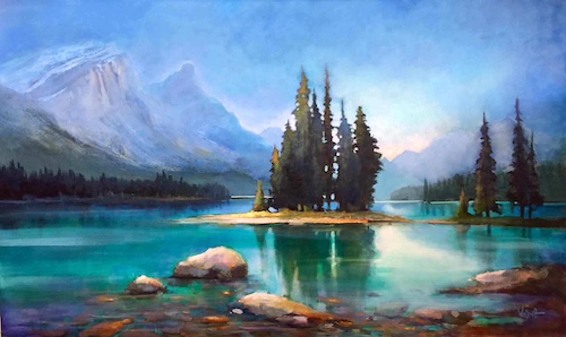 Maligne Lake & Spirit Island by Linda Wilder