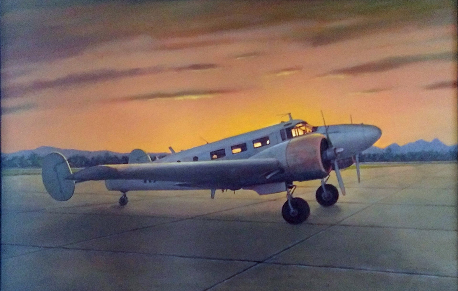 1945 Beechcraft at Astoria Airport by Roger McKay