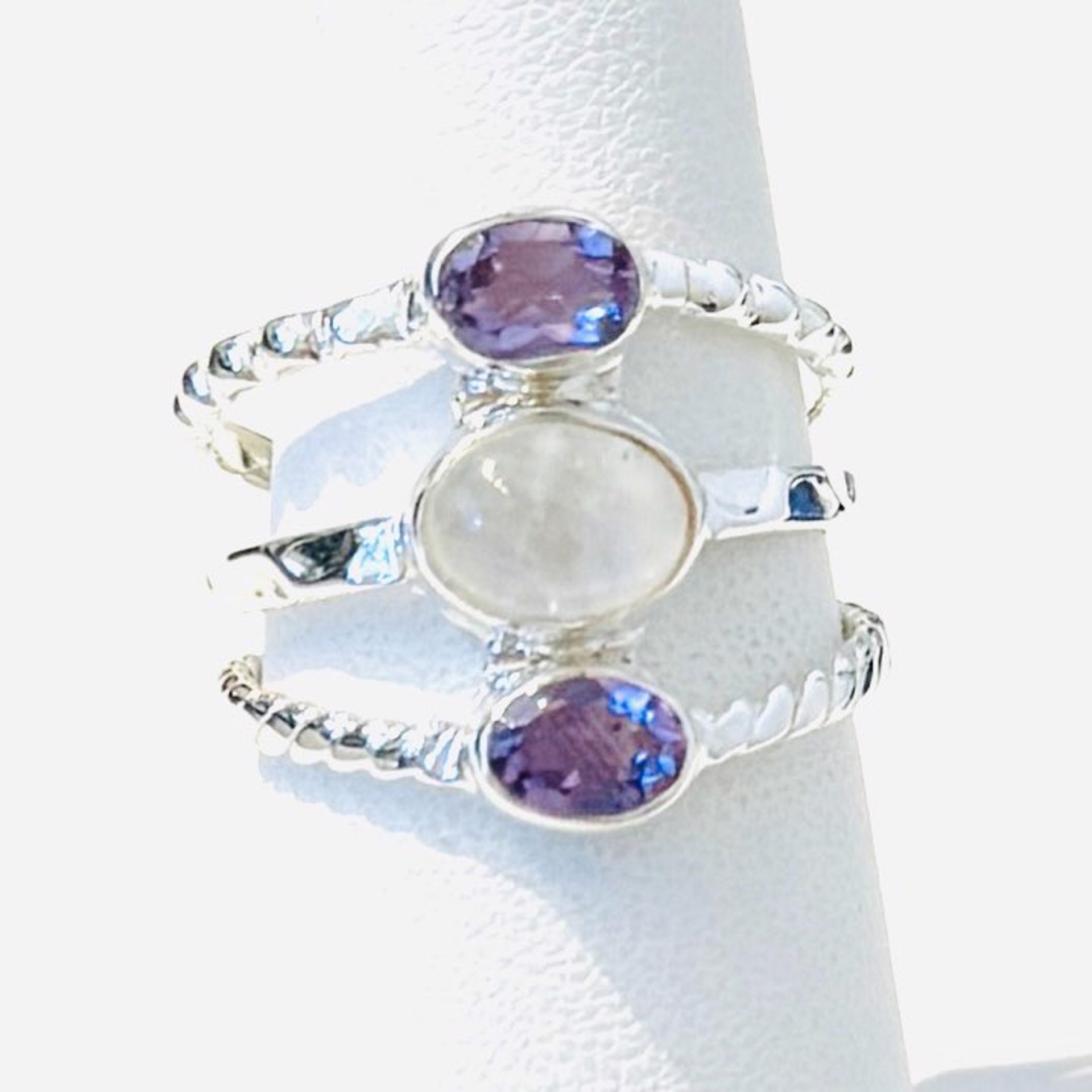 Moonstone with Amethyst MONSR-3271 by Monica Mehta