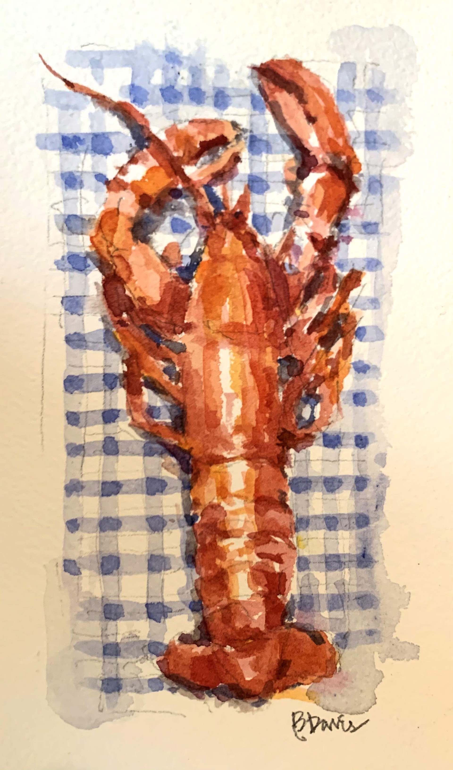 Gingham Lobster by Barbara Davis