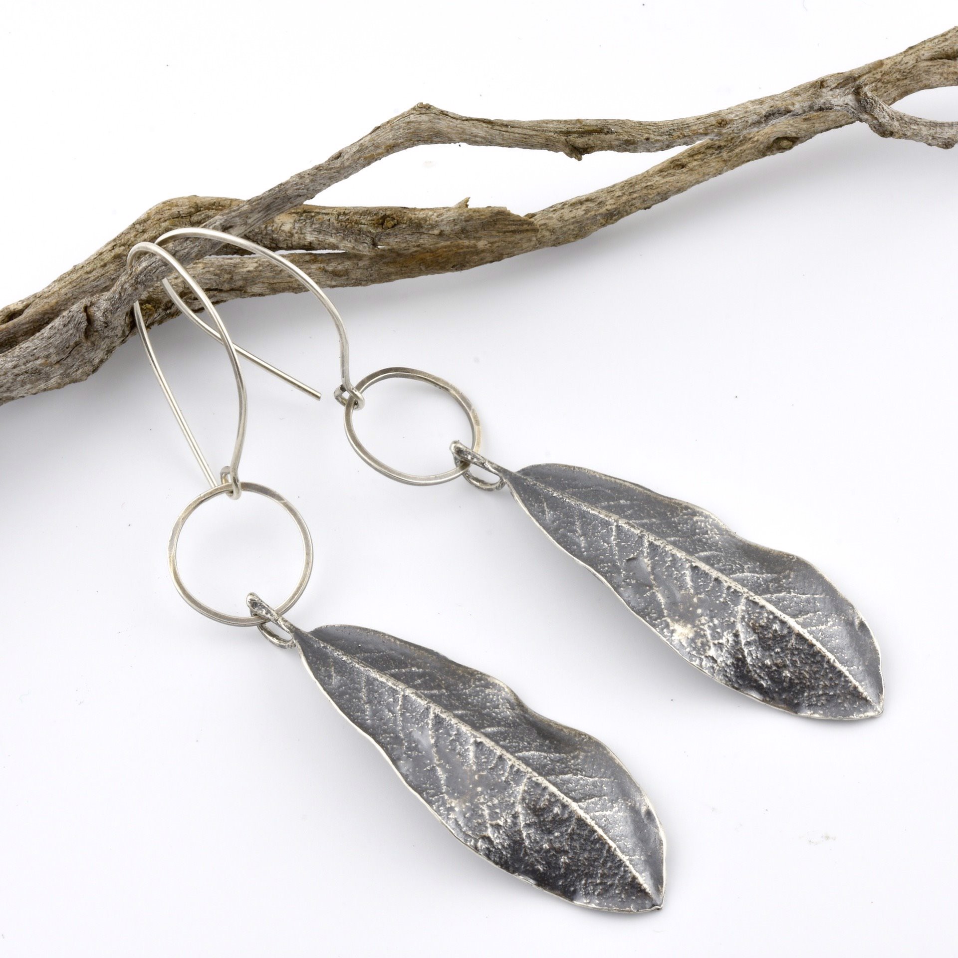Long Myrtle Wood Leaves on Big Wire by April Ottey