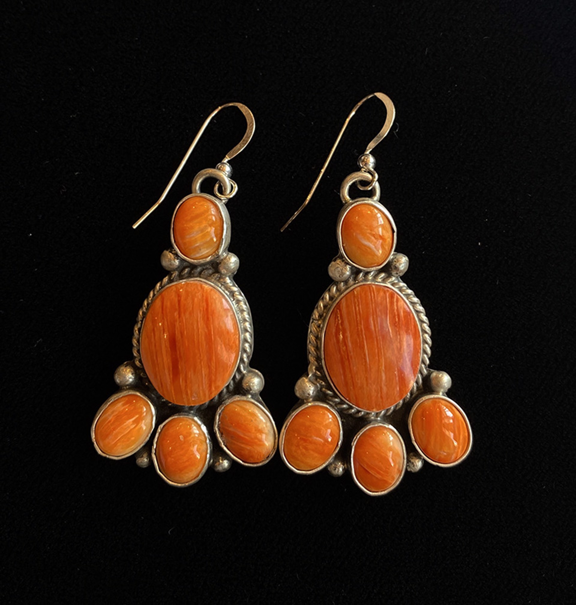 Navajo Spiny Oyster Earrings by Artist Unknown