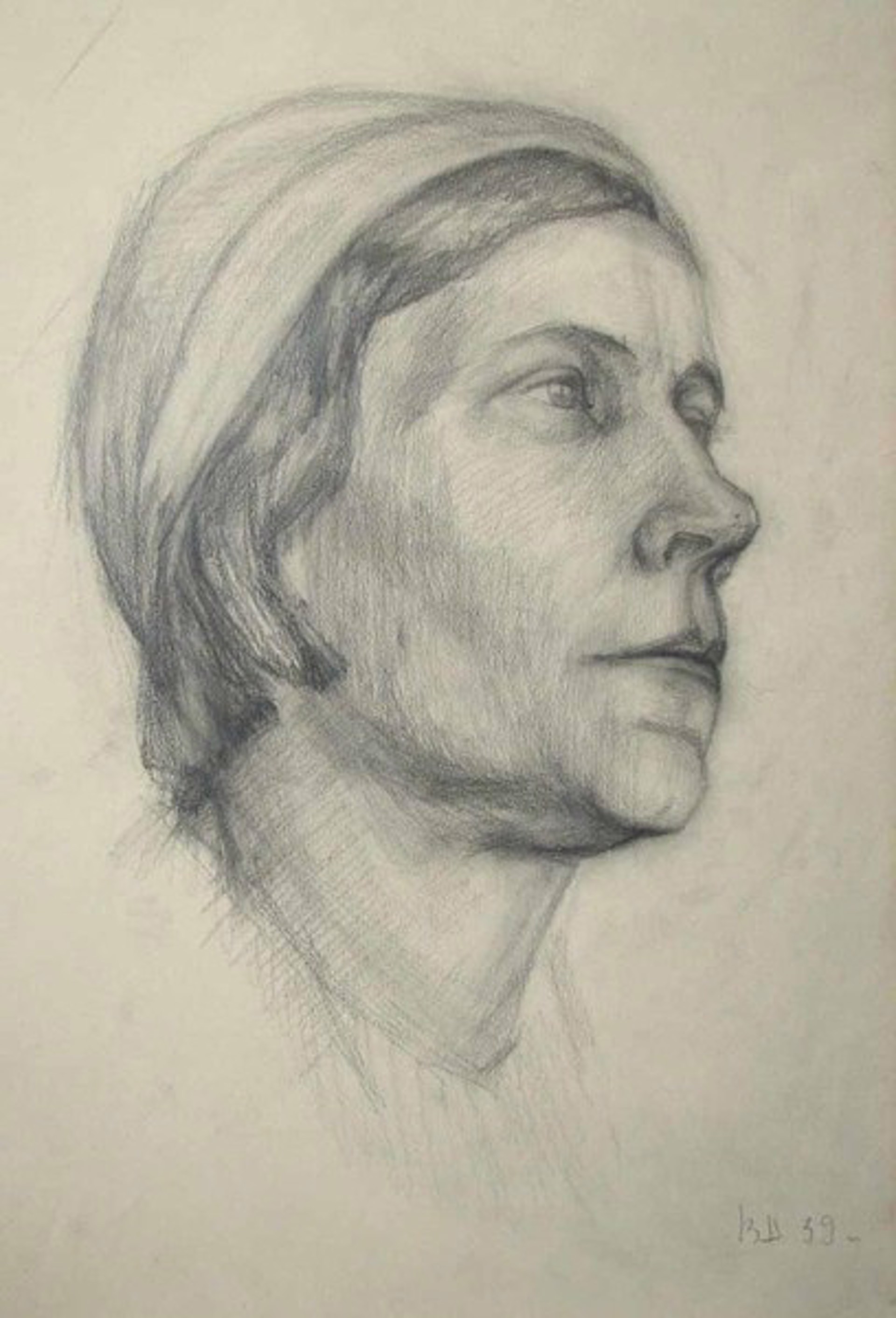 Sketch of a Young Woman by Vladimir Nesterov