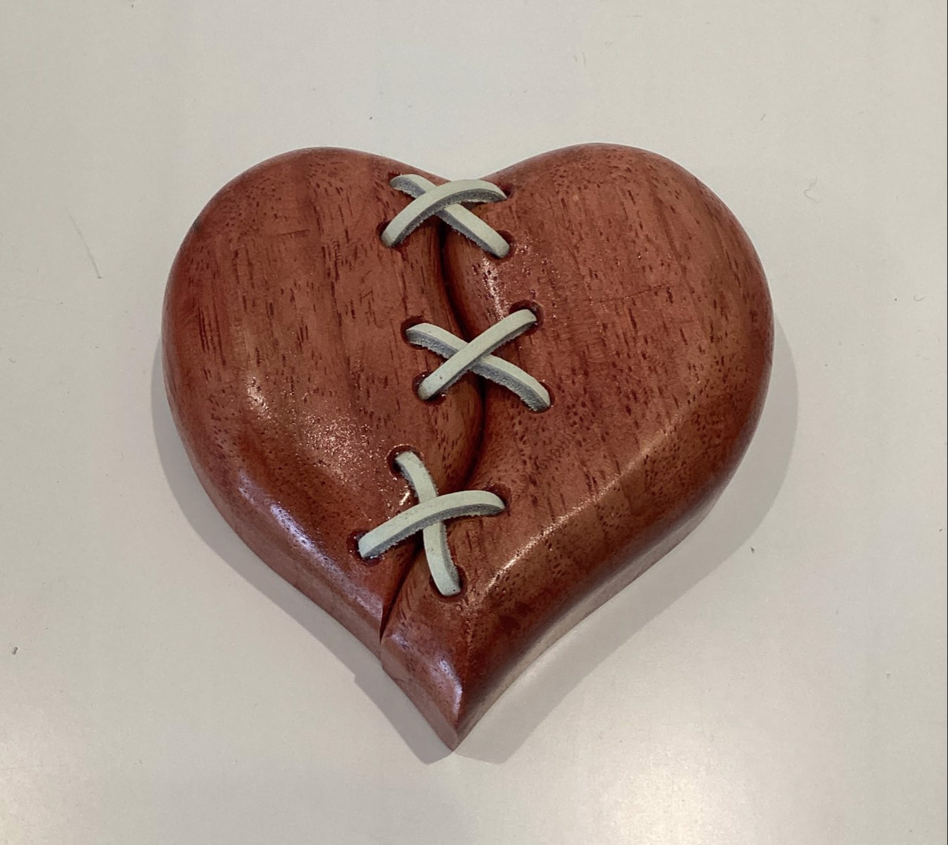 Mended Broken Heart With Leather by Mel Johnson