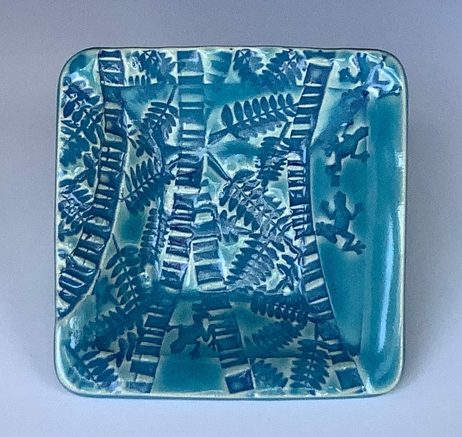 Turquoise Imprint Dish MB20-425 by Marty Biernbaum