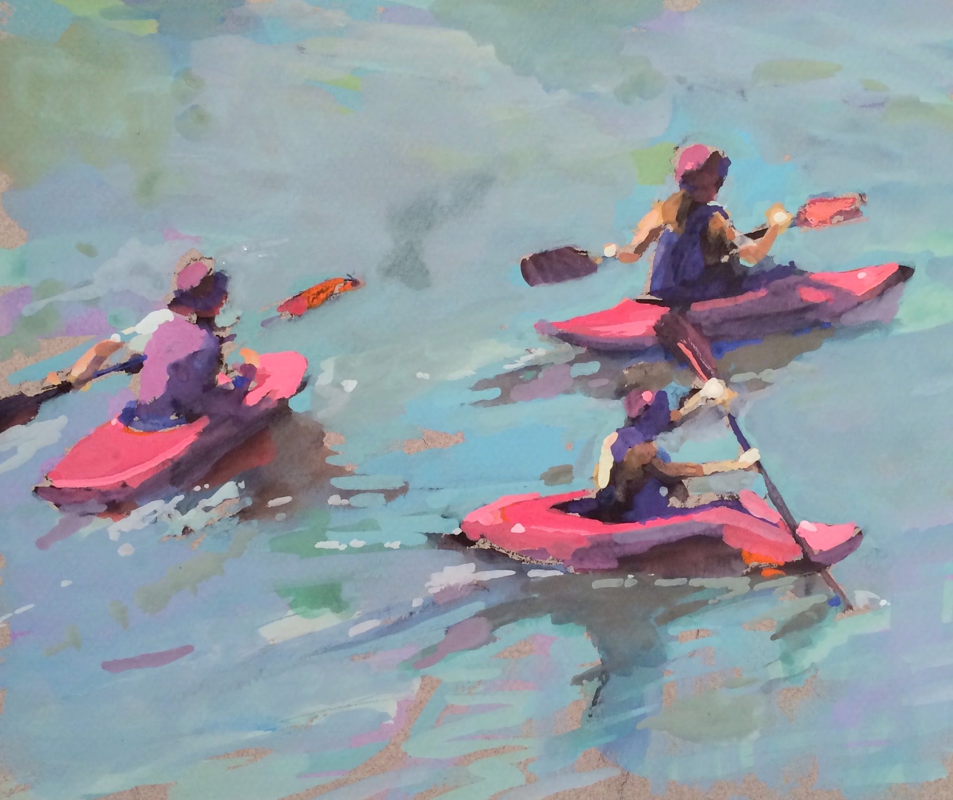 Kayaking Kids by Bernard Dellario