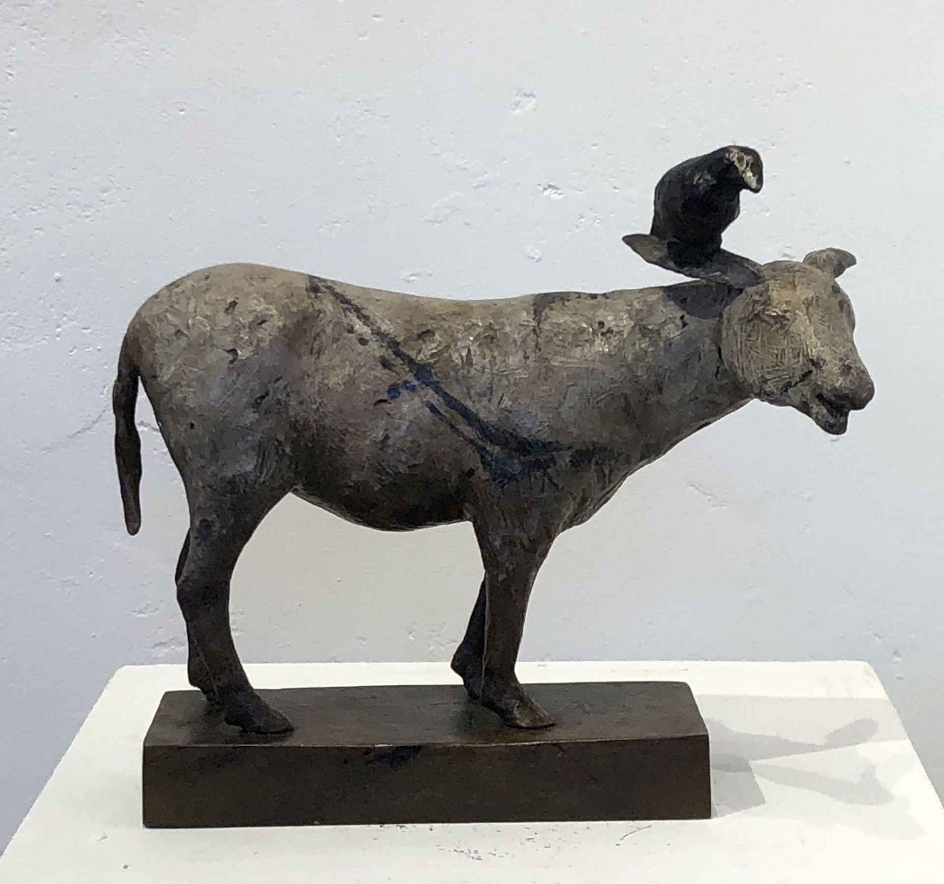 Burro with Crow by Copper Tritscheller