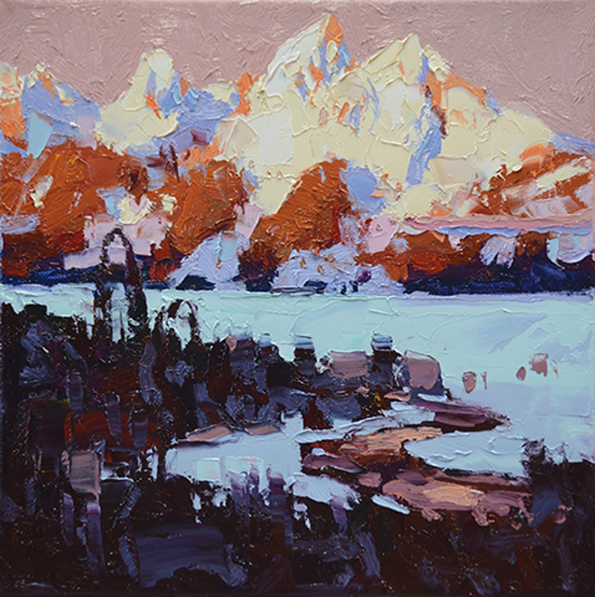 A Contemporary Painting Of The Grand Tetons And The Snake River By Silas Thompson Available At Gallery Wild