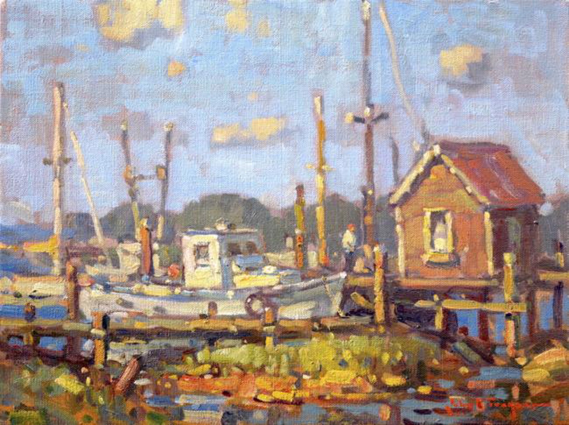 Shem Creek Docks by John C. Traynor