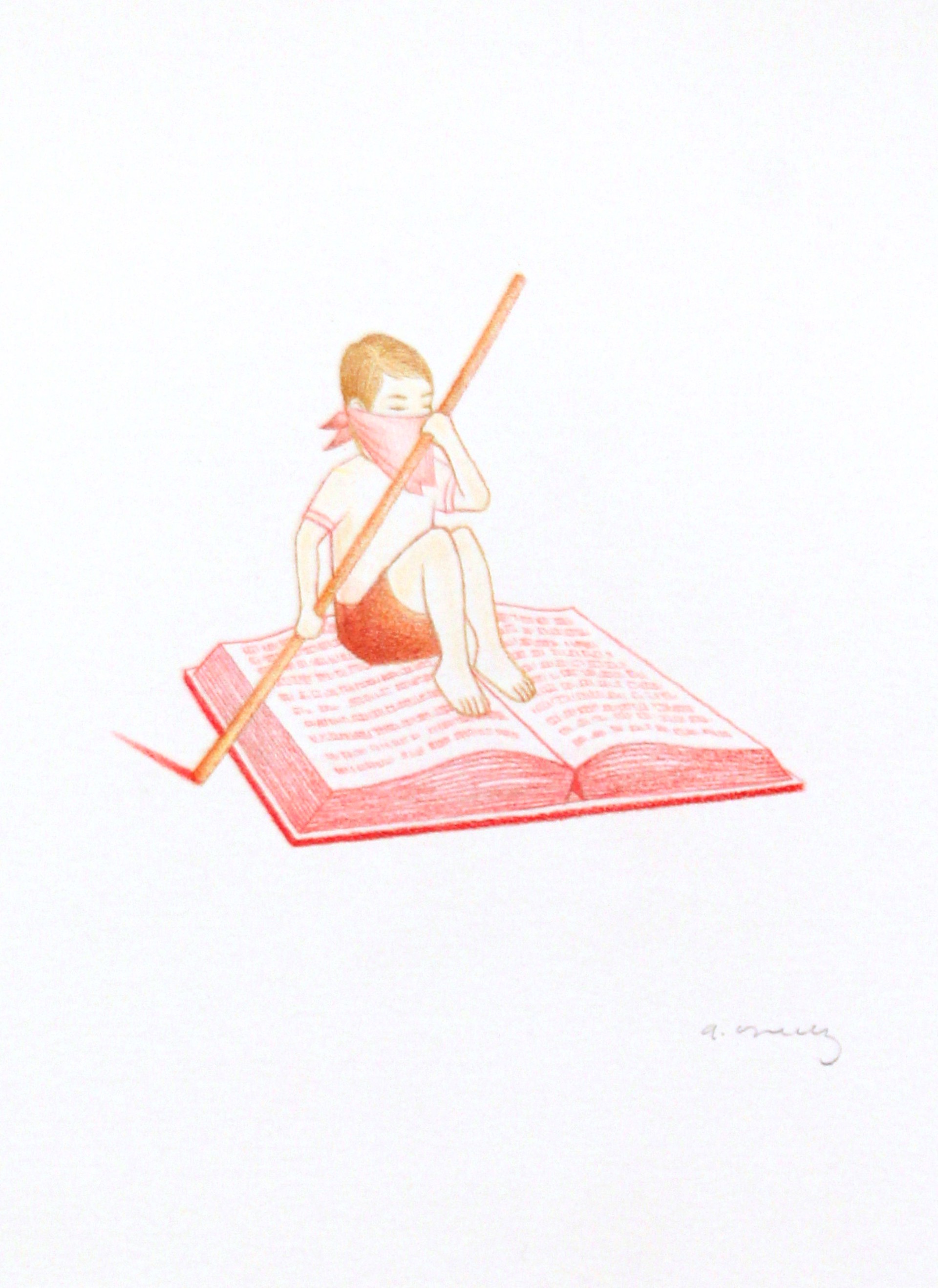 Niño en Libro by Alberto Cruz