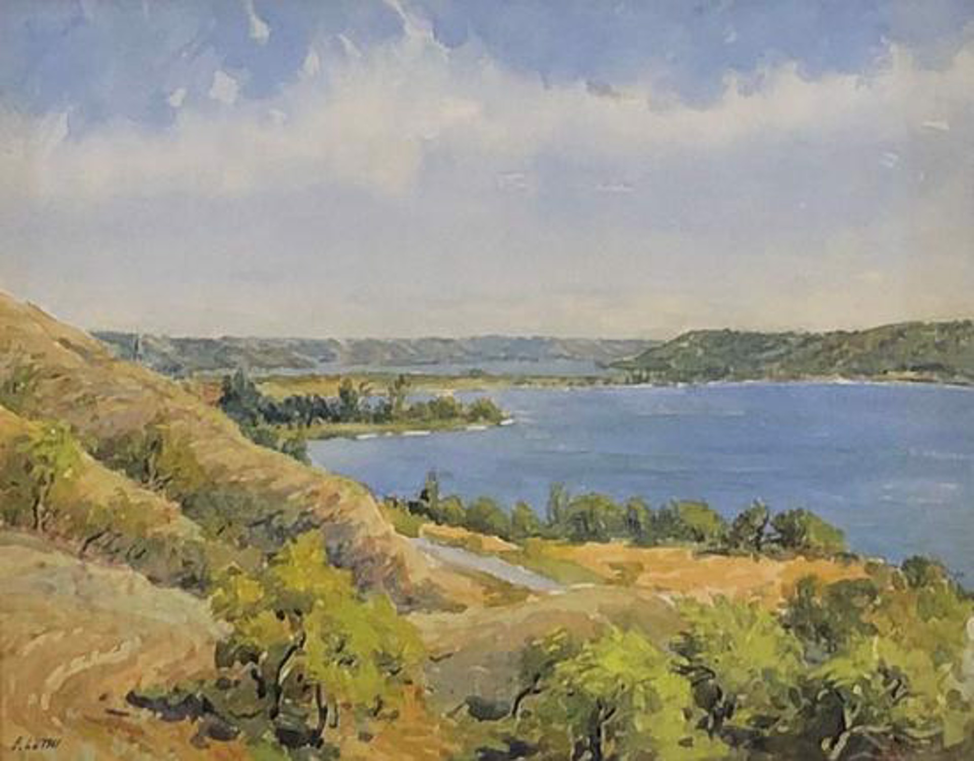 Along N. Side of Mission Lake Looking Towards Katepwa by Ernest Luthi (1906-1983)
