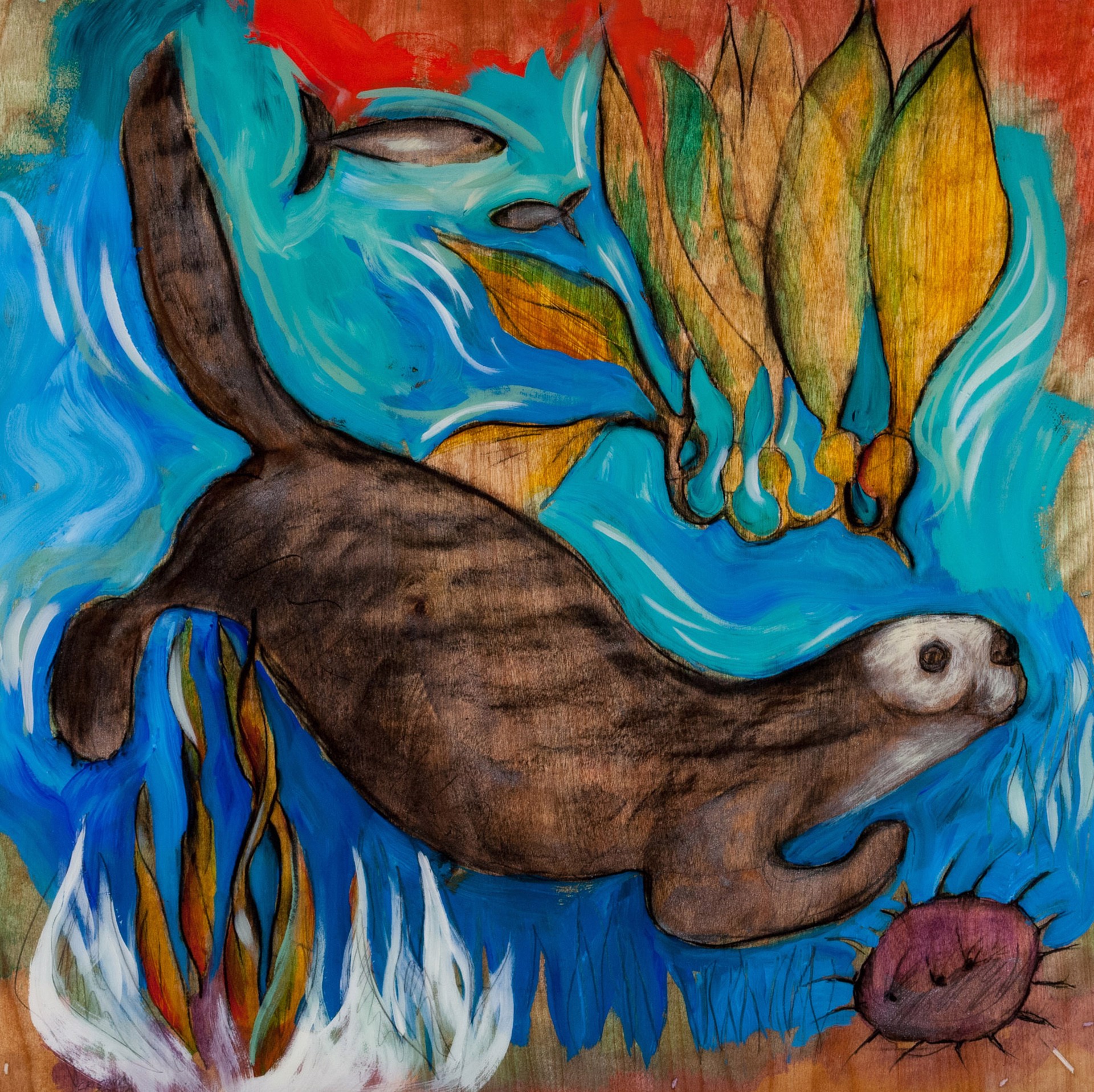 Otter in the Kelp by Cristina Acosta
