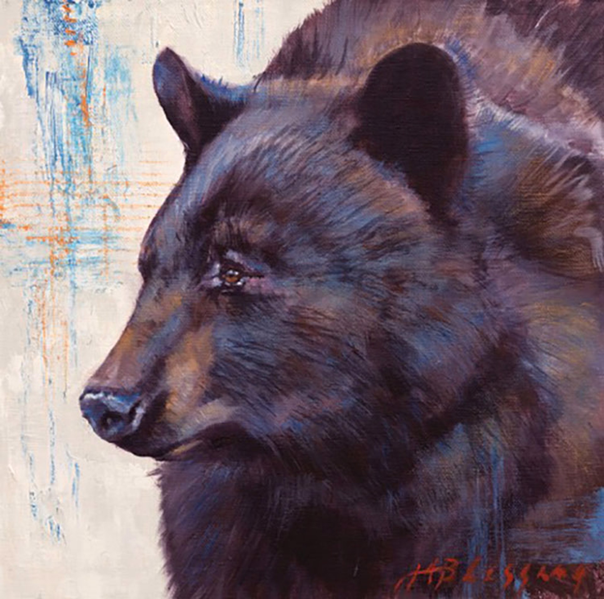 Original Oil Painting Featuring A Black Bear