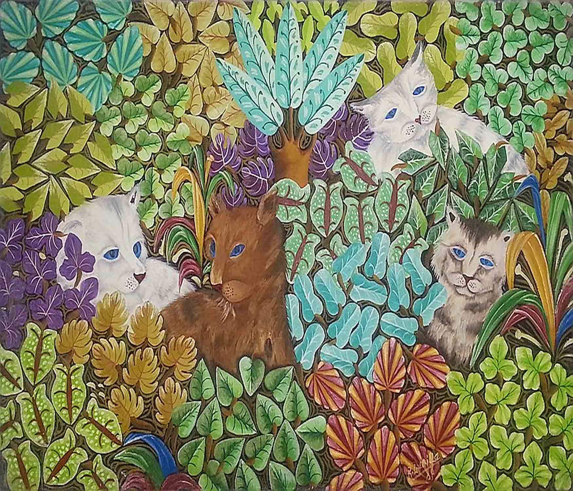 Family Cats #2JN-NY by Raymond Lafaille (Haitian)