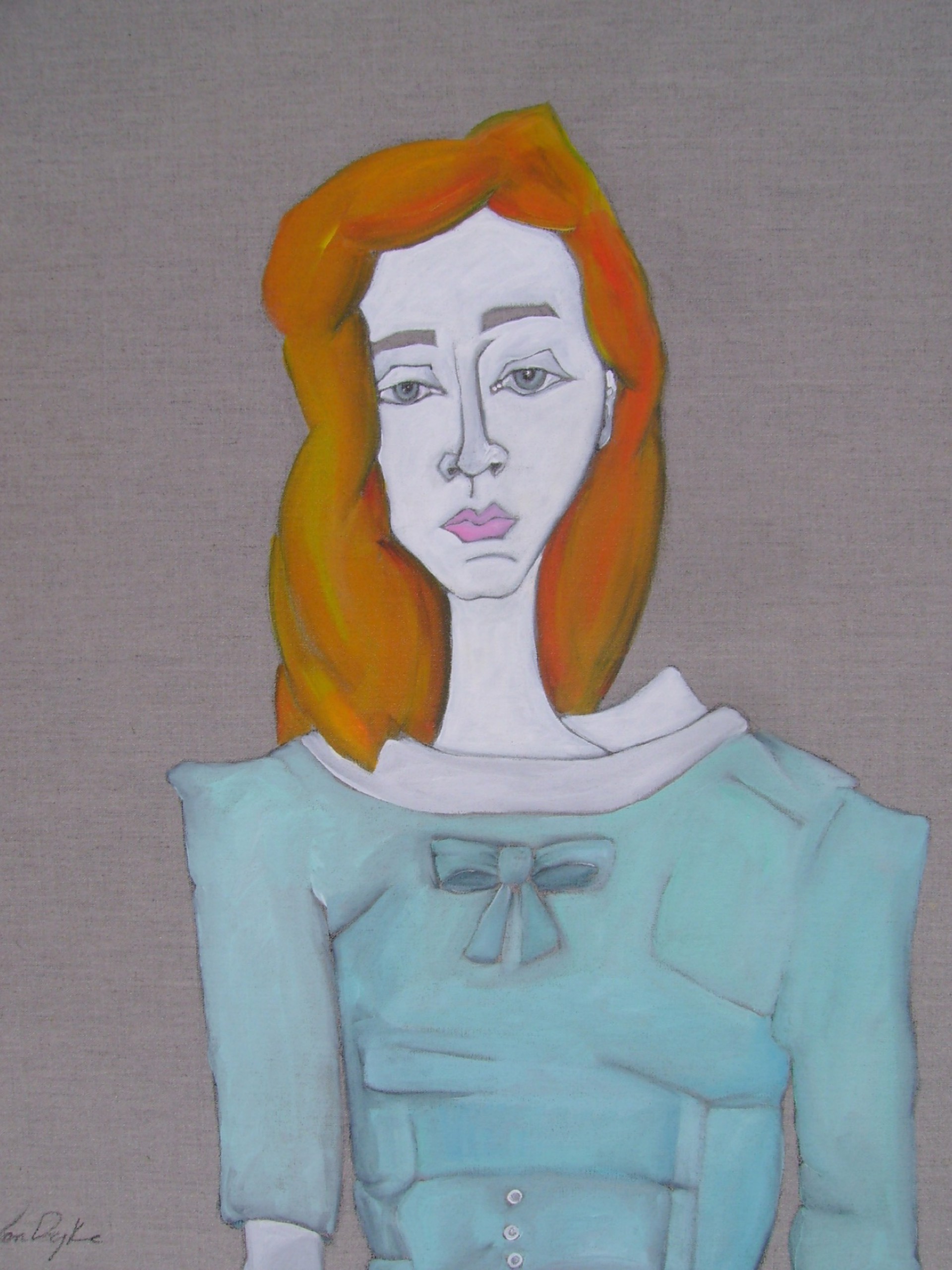 Self-Portrait Blue Dress with Bow by Rachael Van Dyke