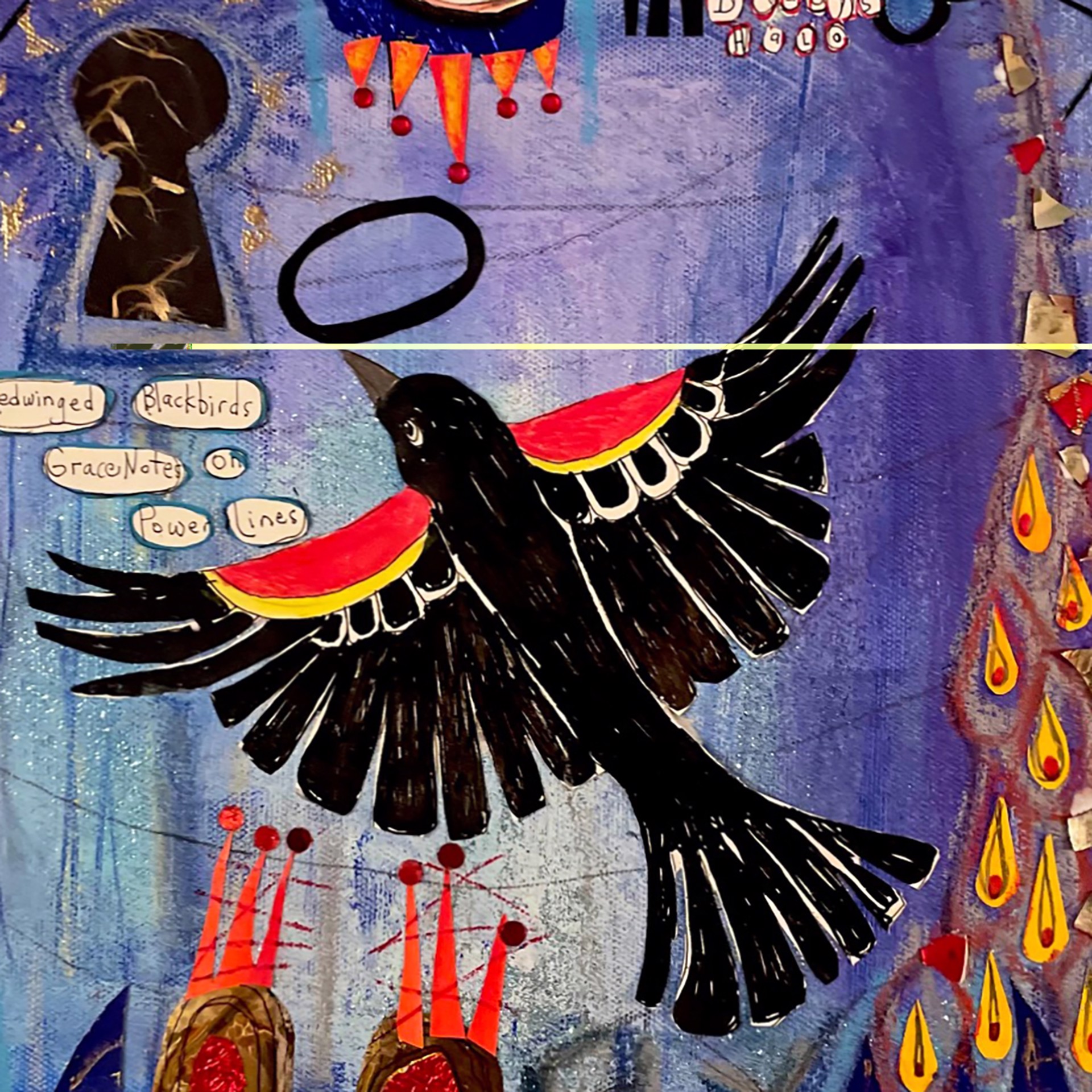 Redwing Blackbirds, Grace Notes on the Power Lines by Blair Hobbs