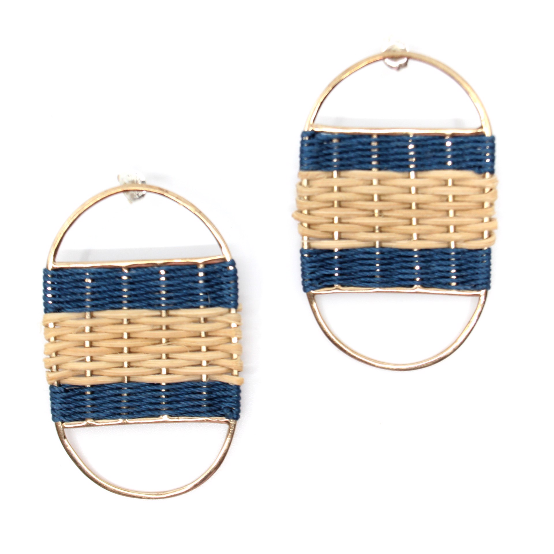Sunset studs (blue + reed) by Flag Mountain Jewelry