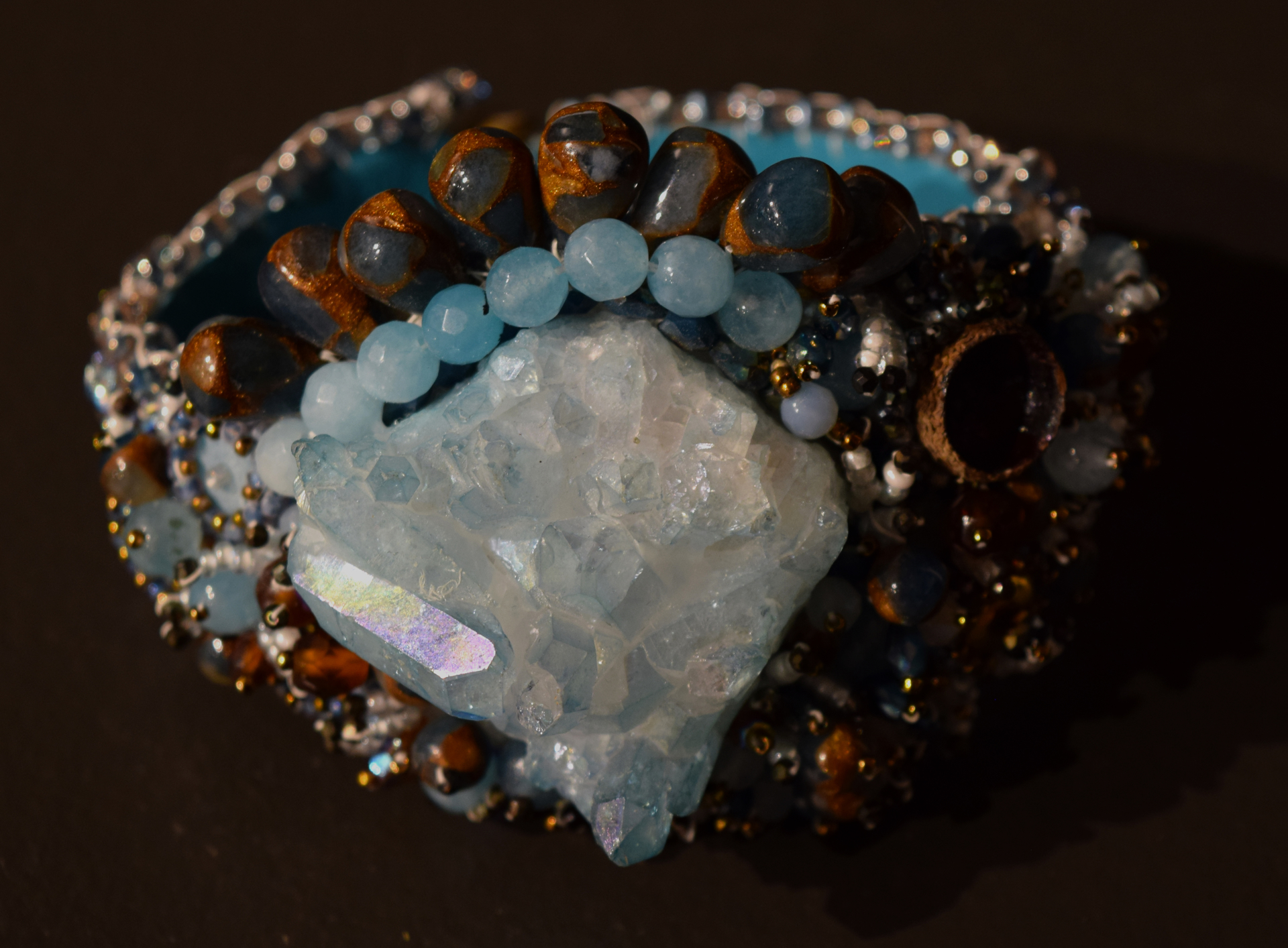 Dreams of Aqua Marine - Quartz and Crystal Bracelet by Patty Elzinga