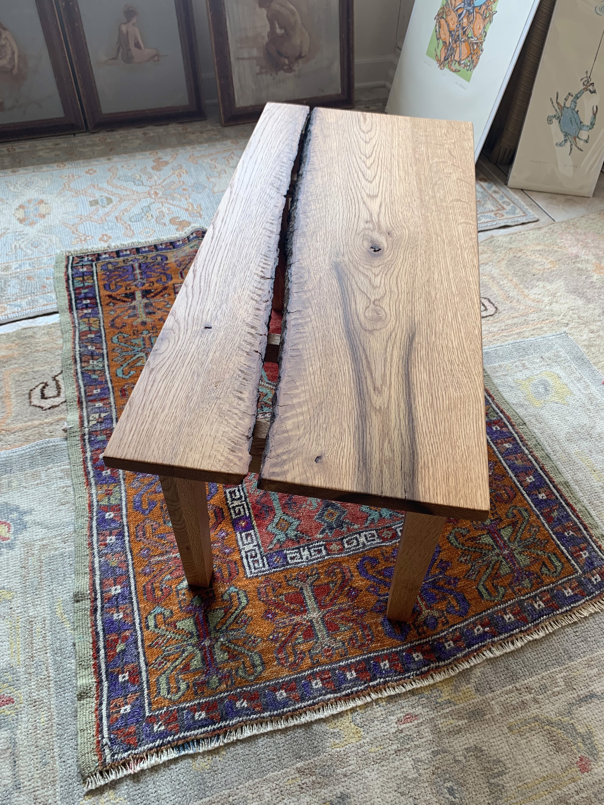 White oak bench/table by NIcholas Blake