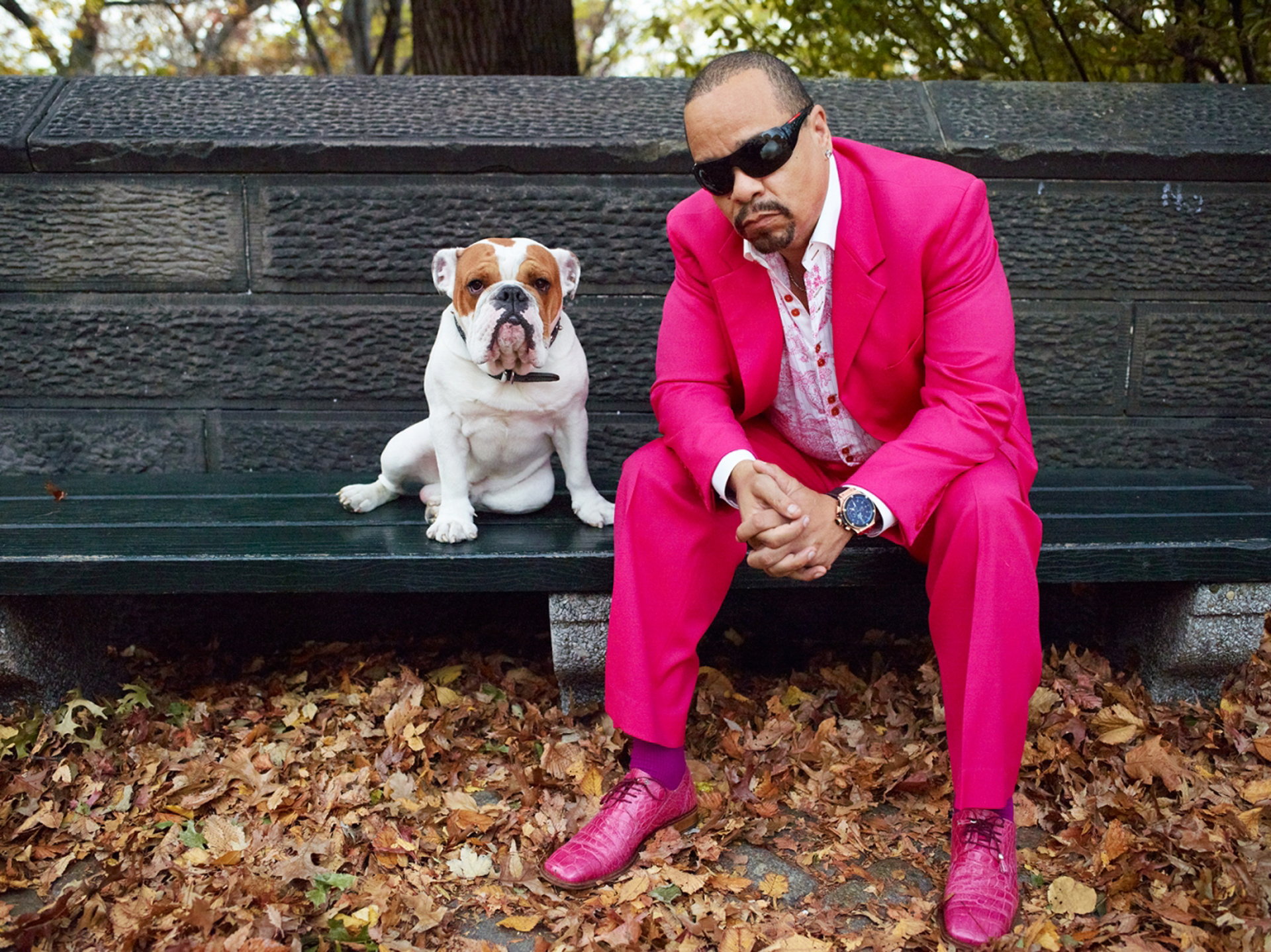 11030 Ice T and Spartacus Pink Suit on the Bench F125 Color by Timothy White