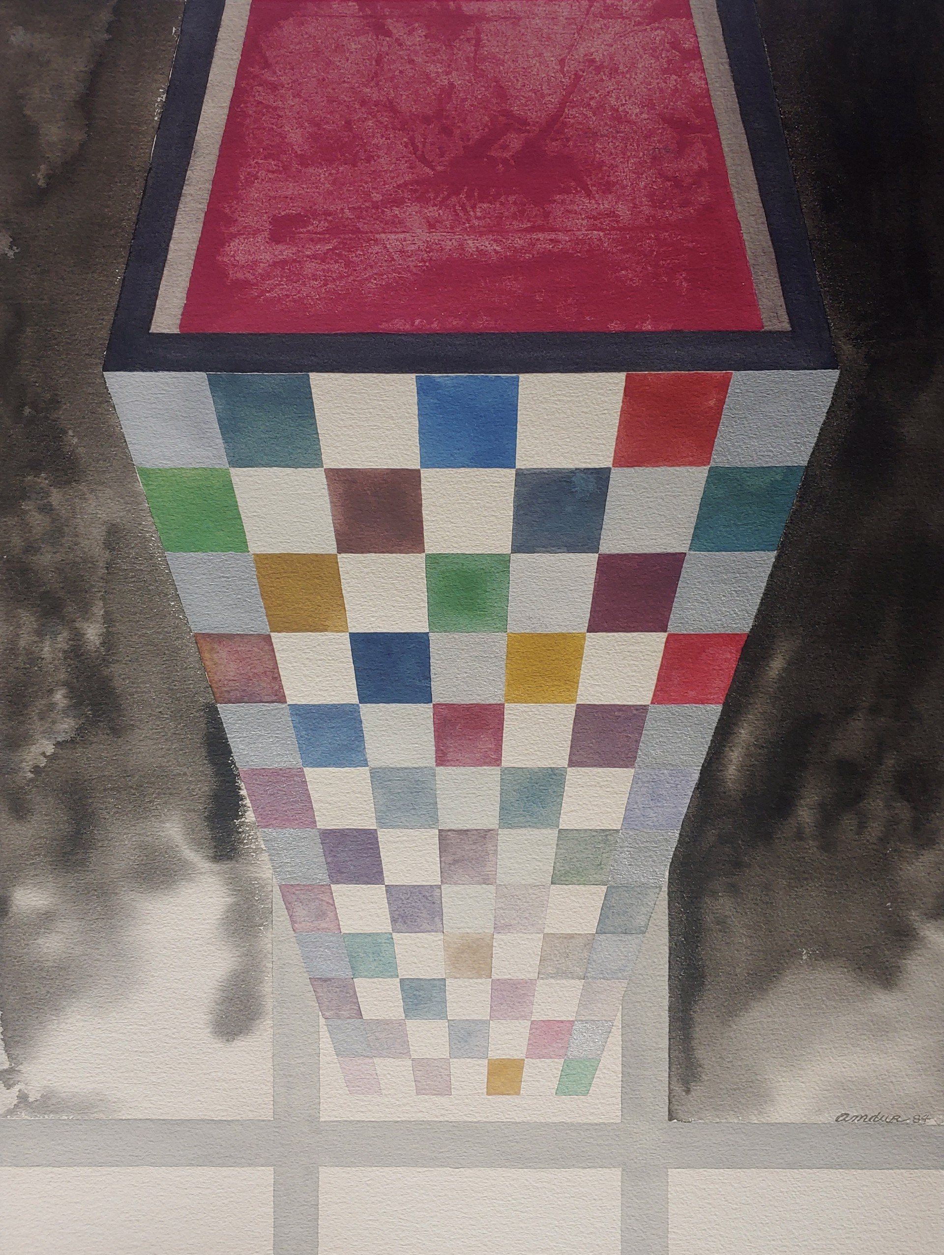 Surreal Watercolor - Checkers by David Amdur