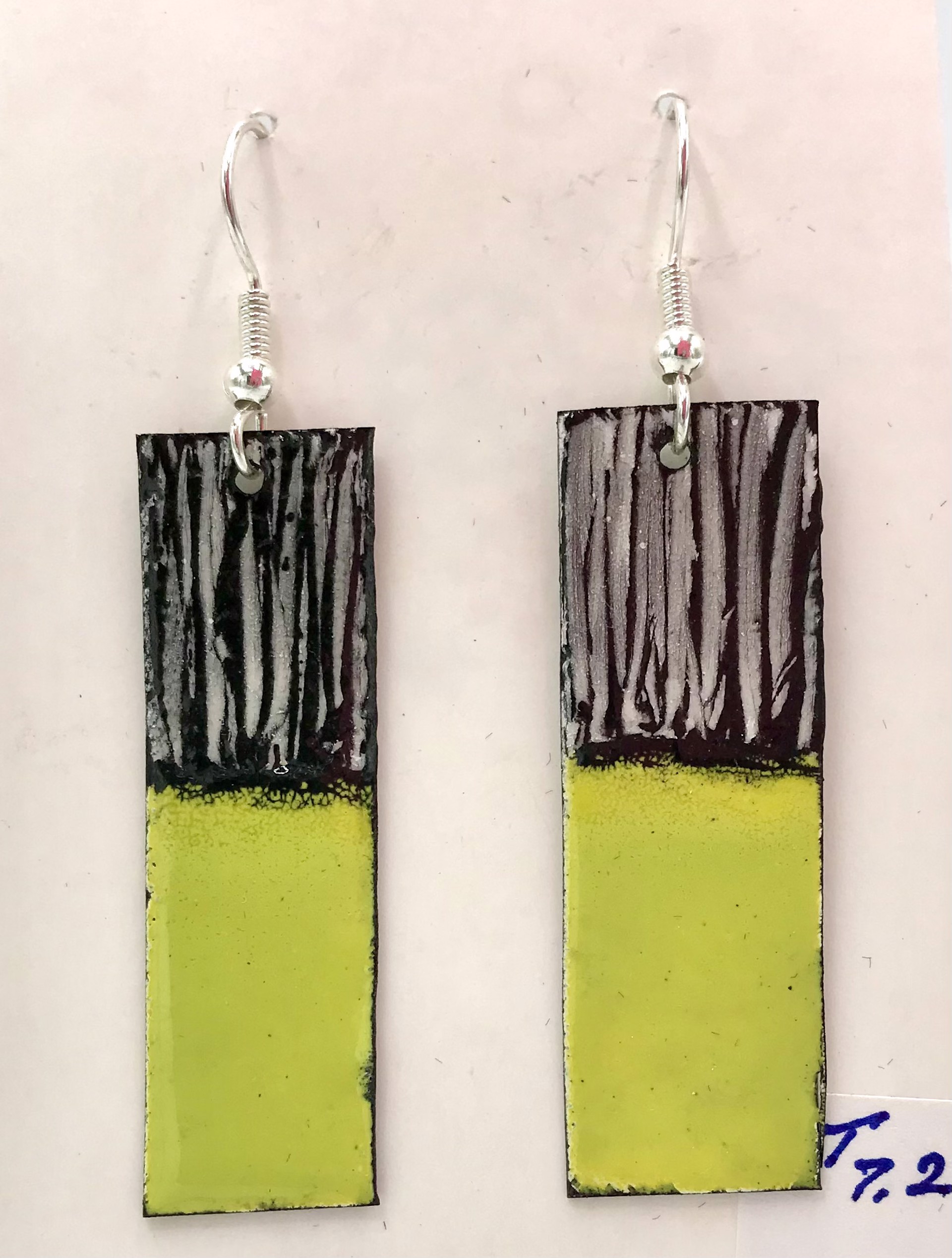 Earrings- Green & Black Rectangles by Cathy Talbot