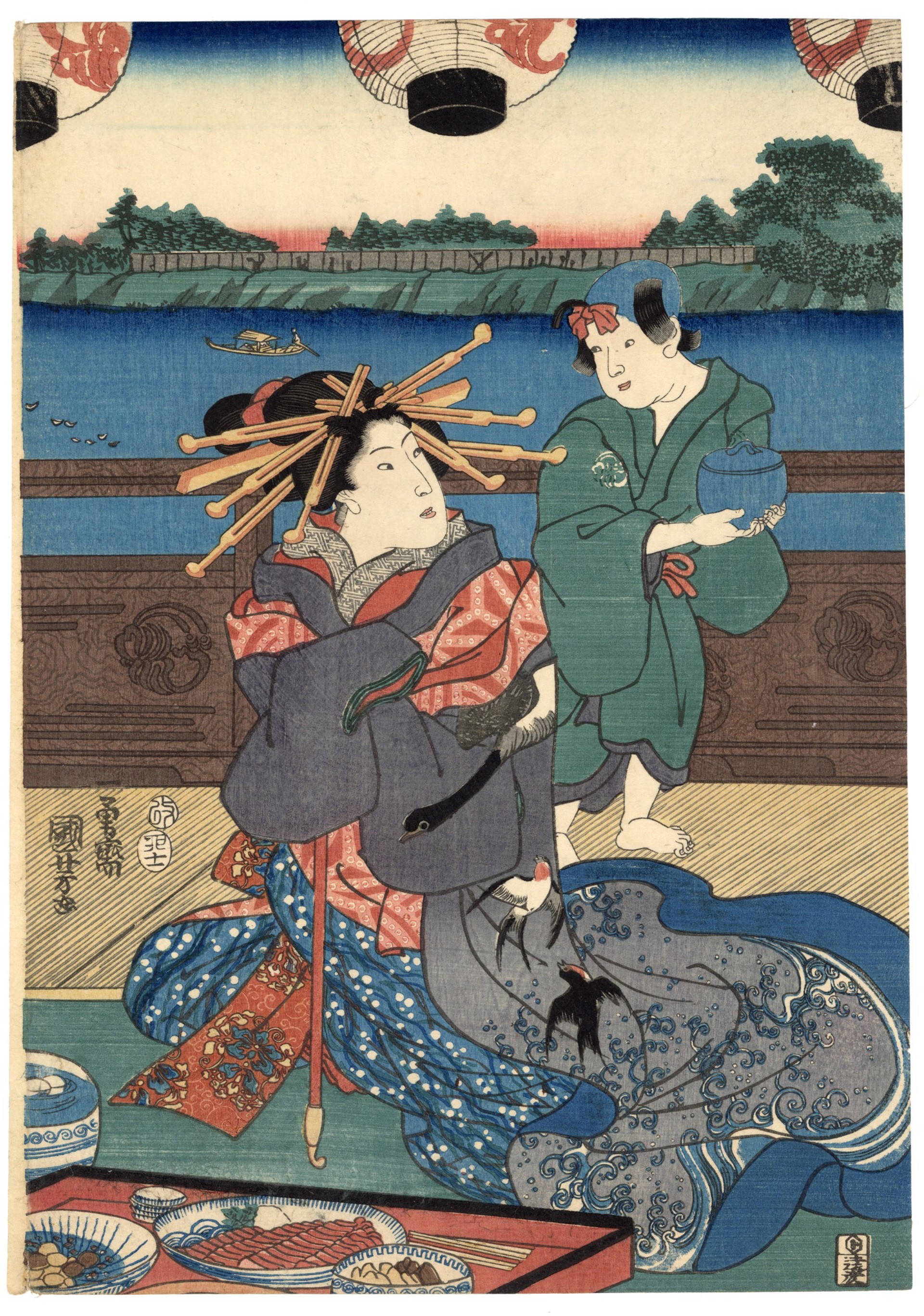 Festivities on the Bank of the Miyatogawa by Kuniyoshi