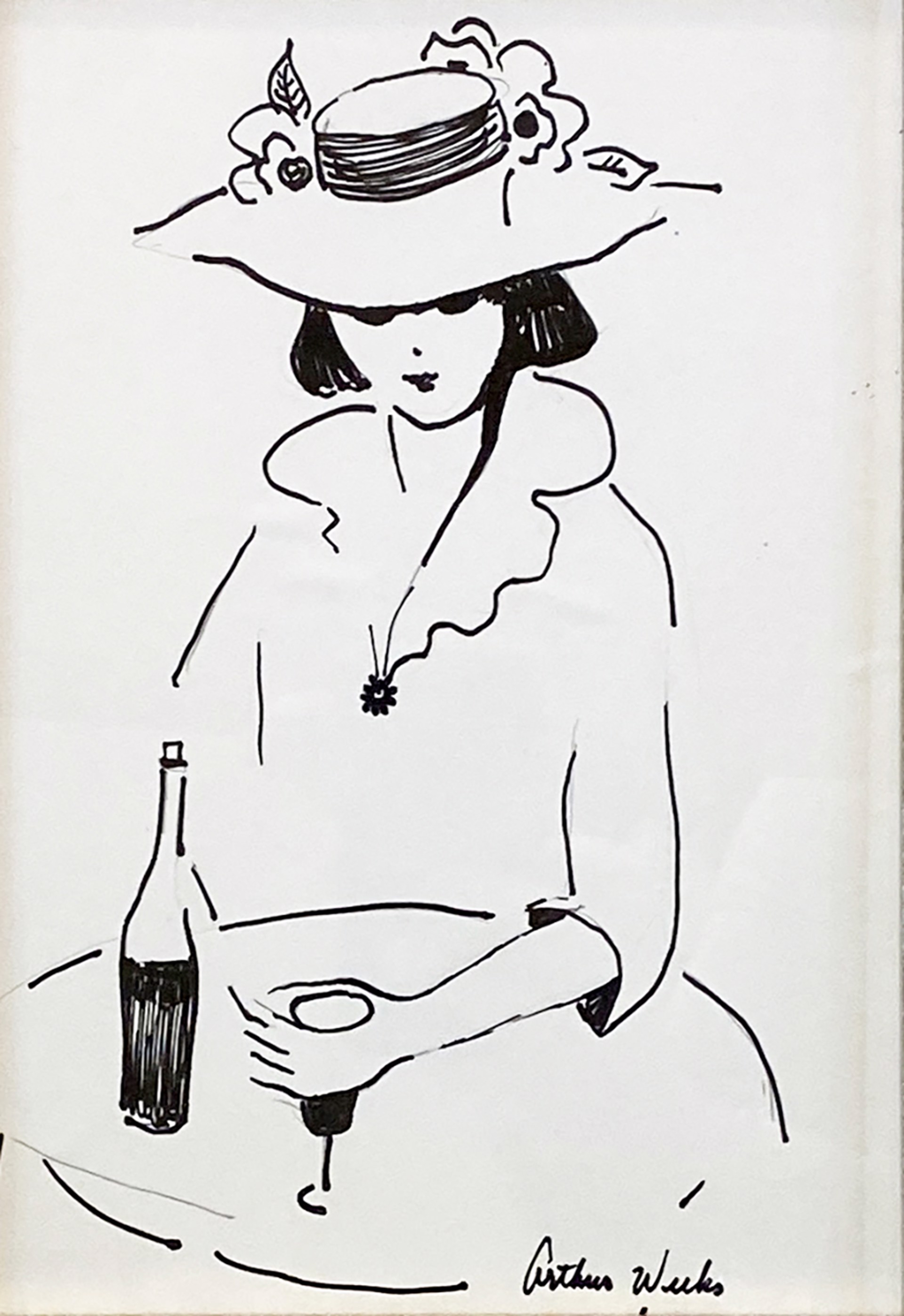 Lady with Wine by Arthur Weeks