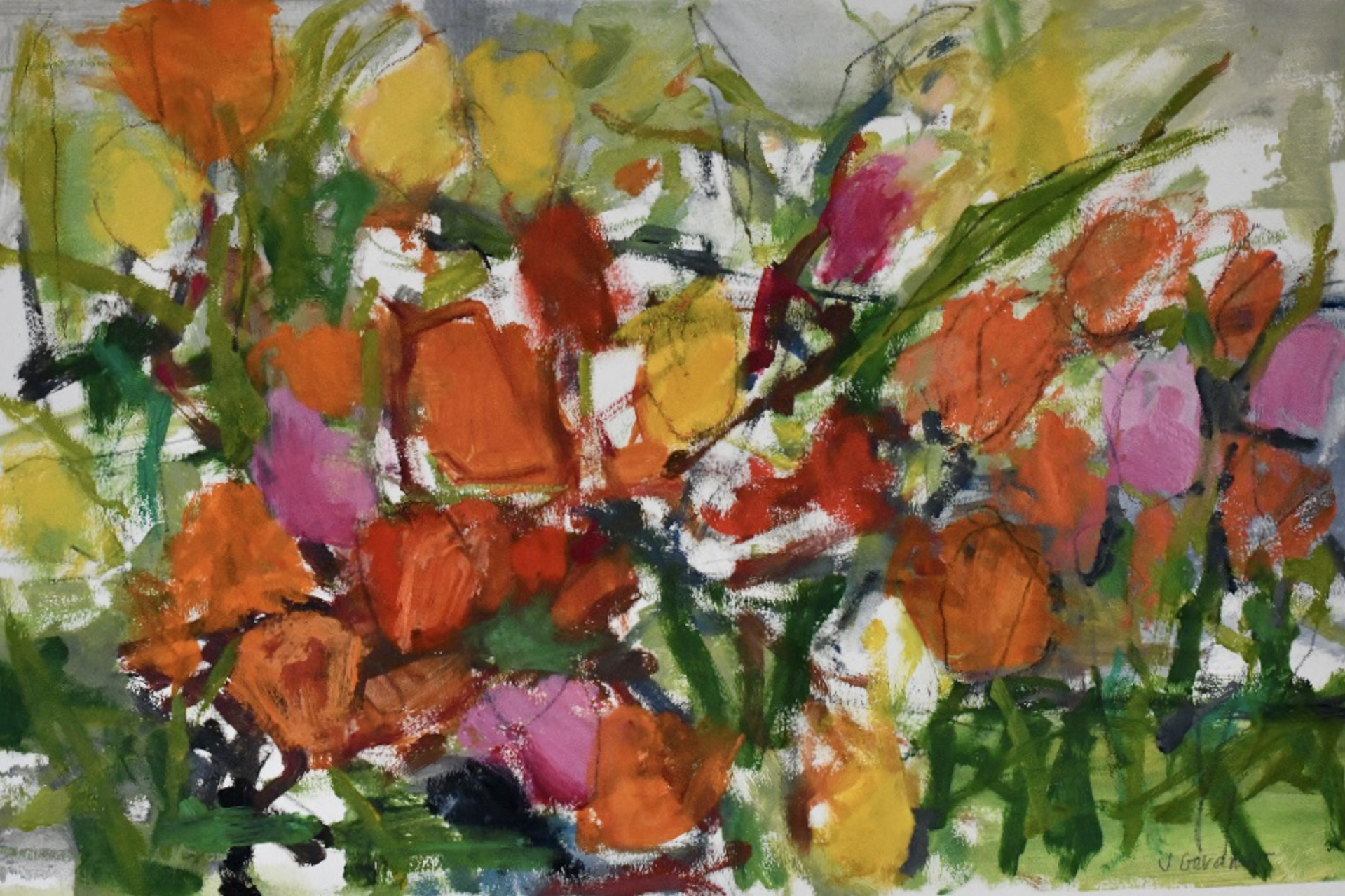Tulips (Framed) by Joy Gardner