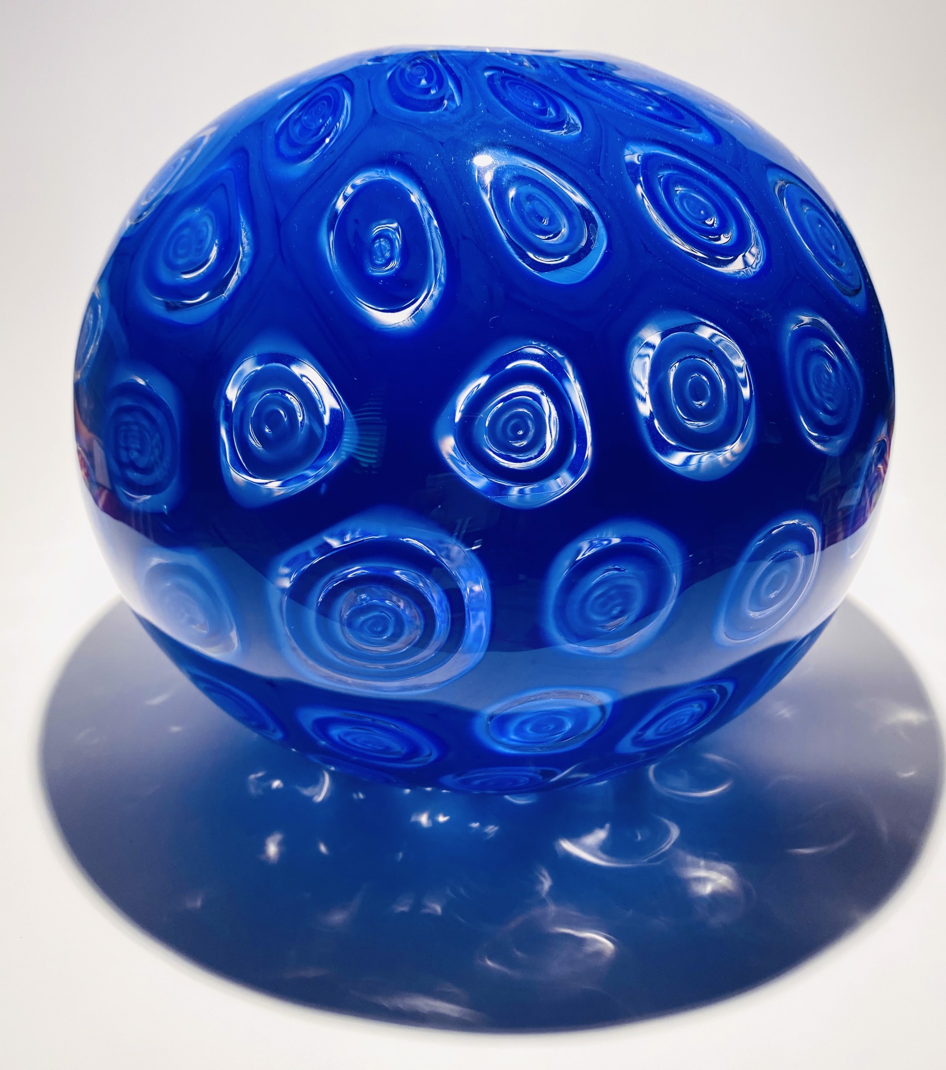 Vase-Blue Millefiori Spherical, JG1 by John Glass
