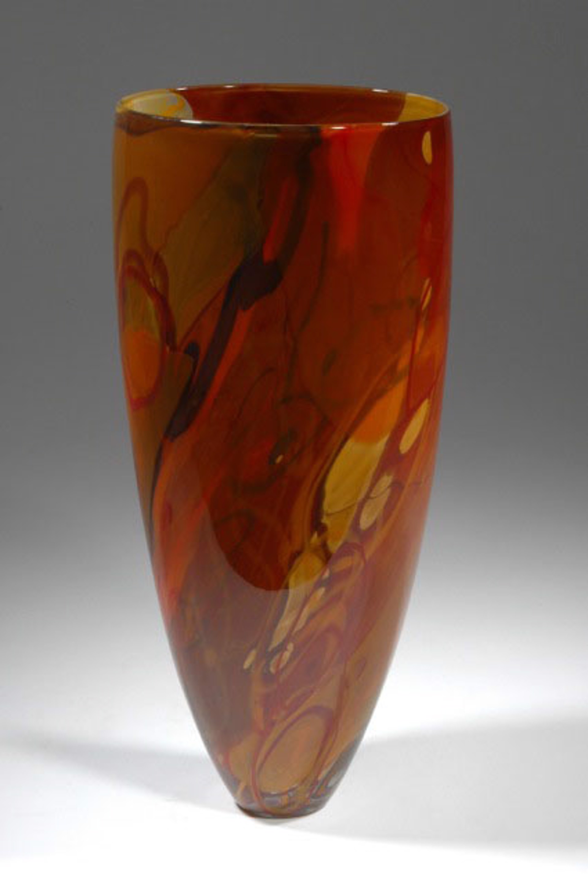 Shard Vase - Open Form Red Orange Rust by Susan Rankin