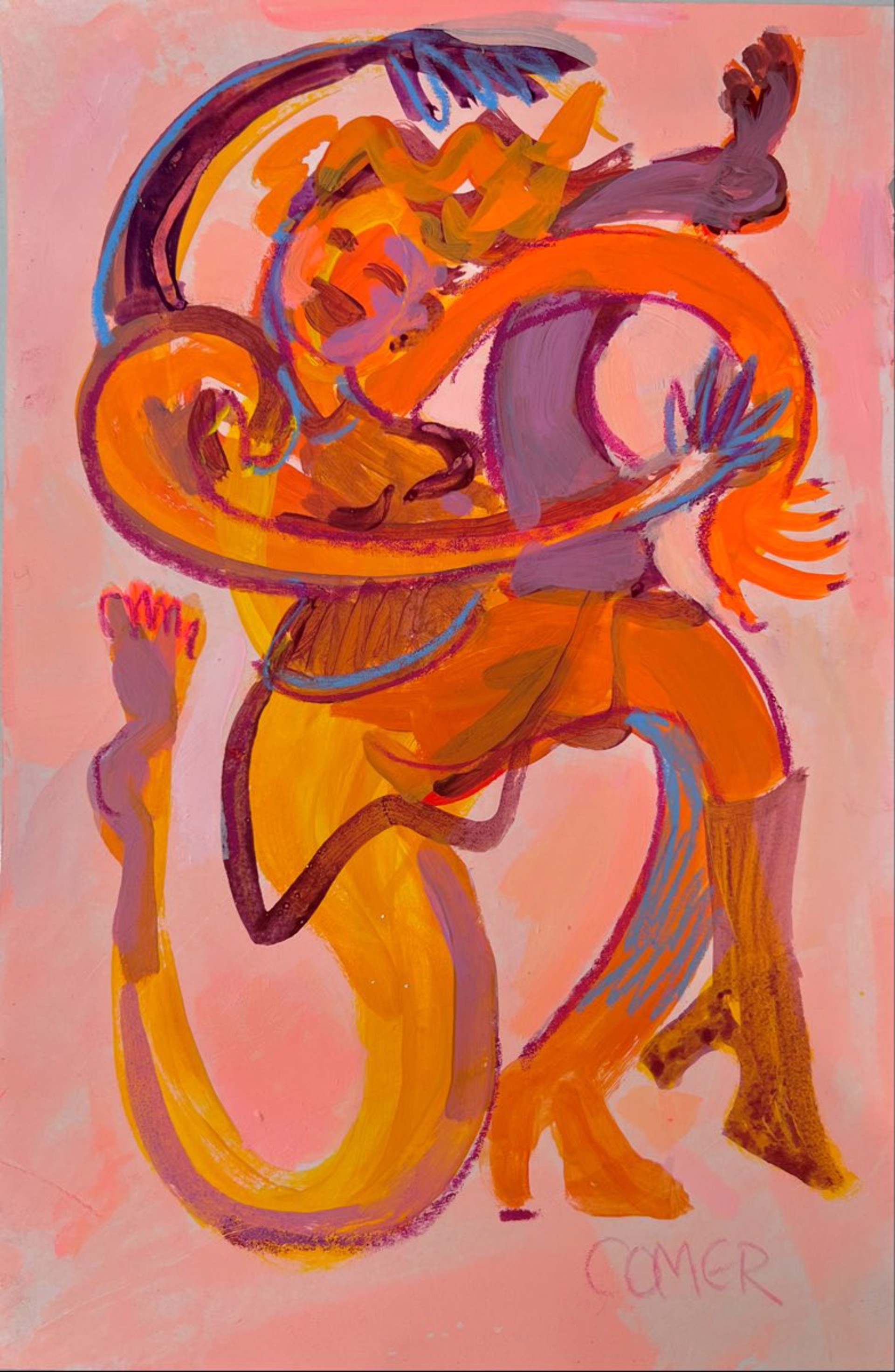 Dancer In Orange & Purple by Colleen Terrell Comer