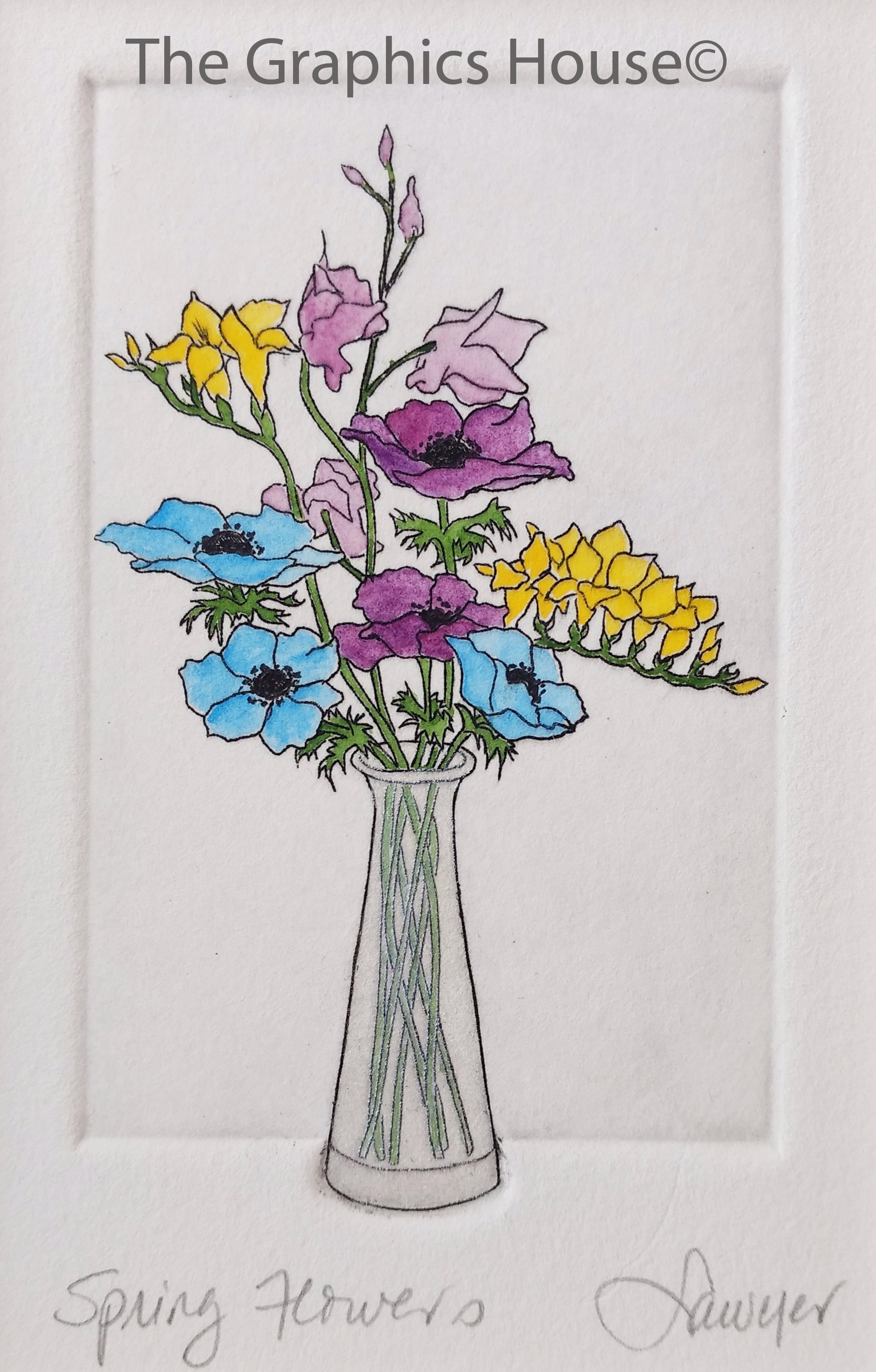 Spring Flowers (framed) by Anne Sawyer