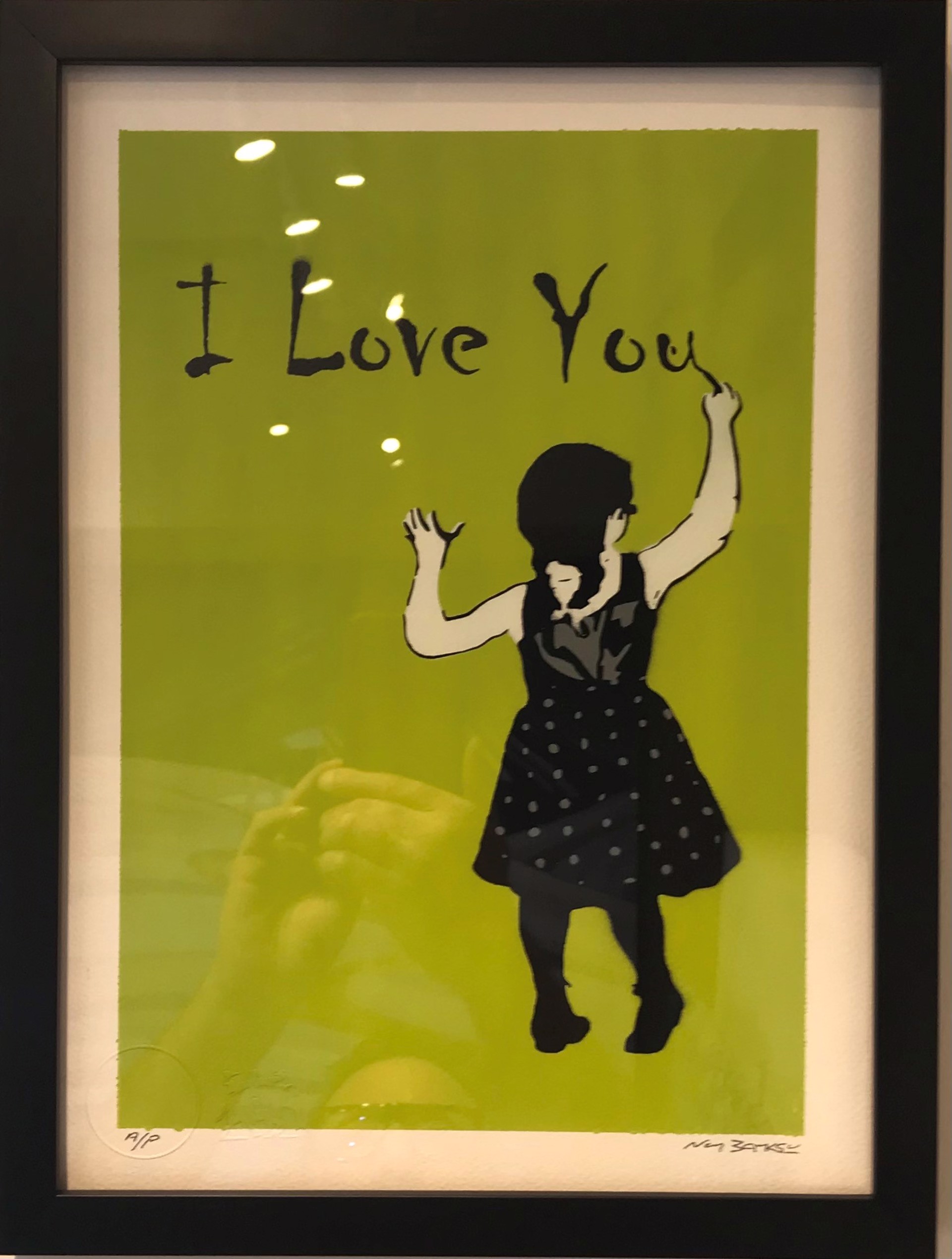 I Love You (Light Green) AP by Not Banksy