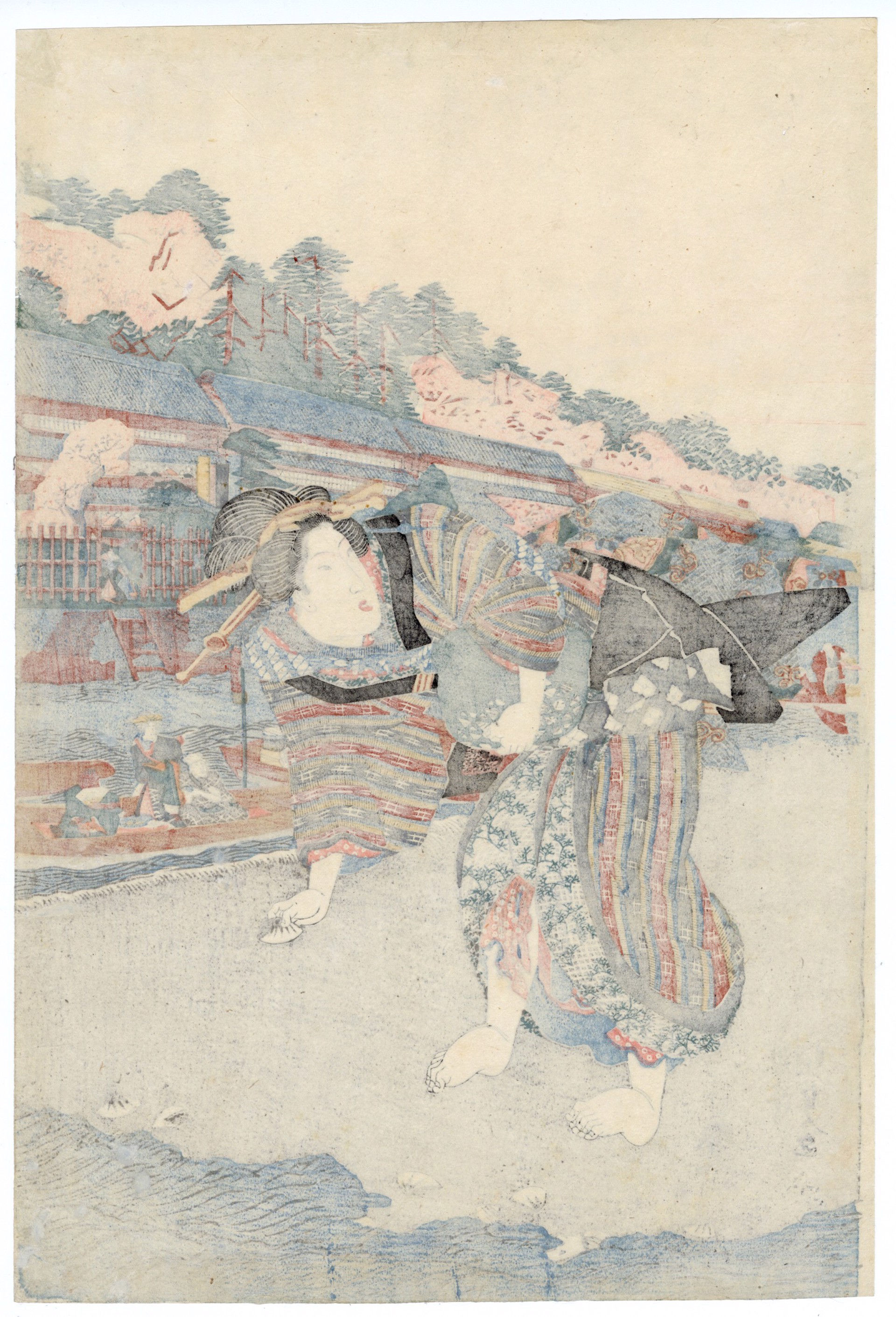 A Scene at Low Tide: Clamming by Kunisada