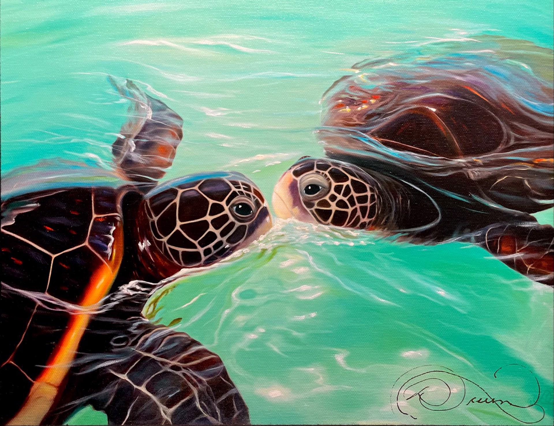 Honu Kiss by Dana Queen
