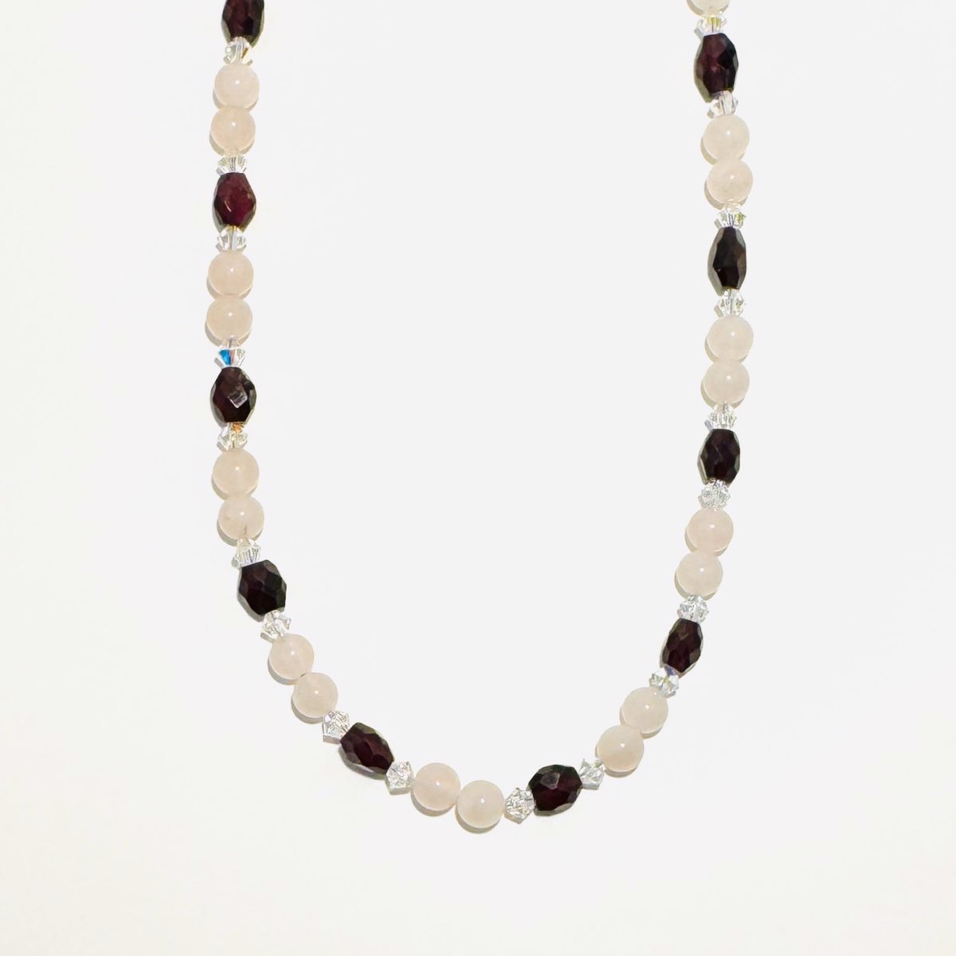 Rose Quartz, Garnet, Crystal Necklace SHOSH19-38 by Shoshannah Weinisch
