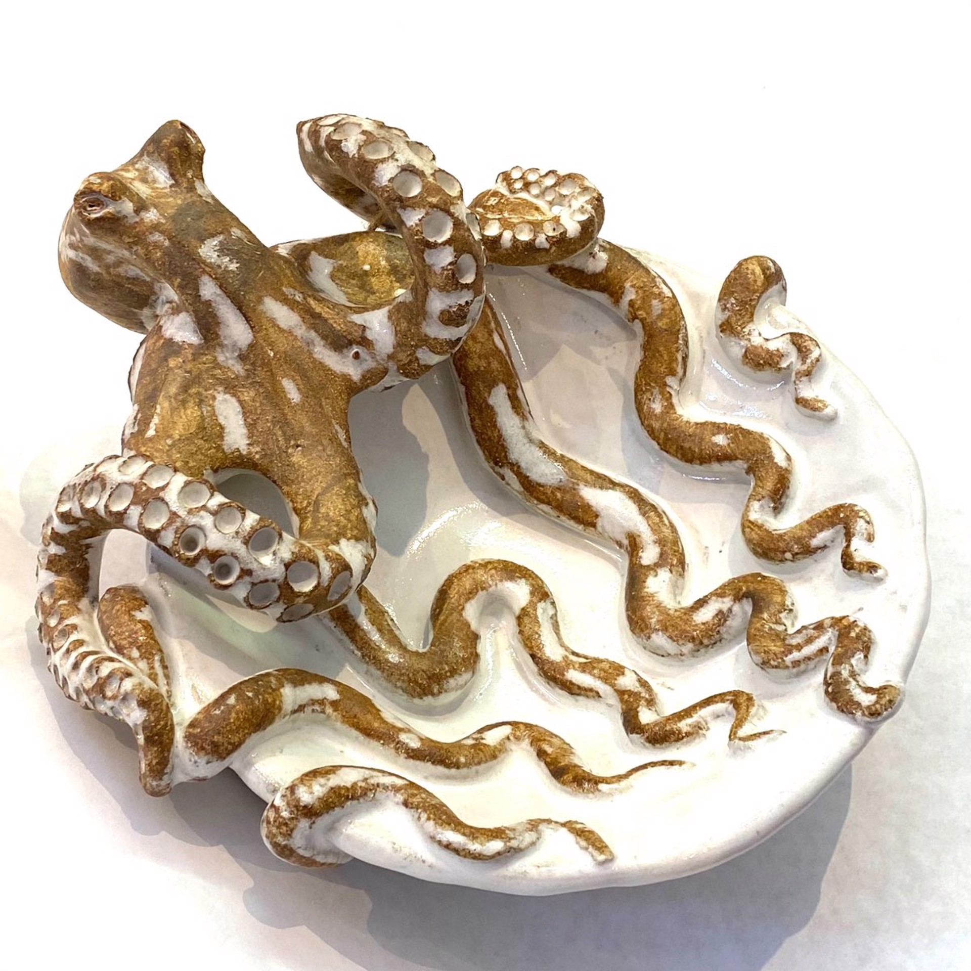 SG22-102 Small Octopus Bowl (White) by Shayne Greco