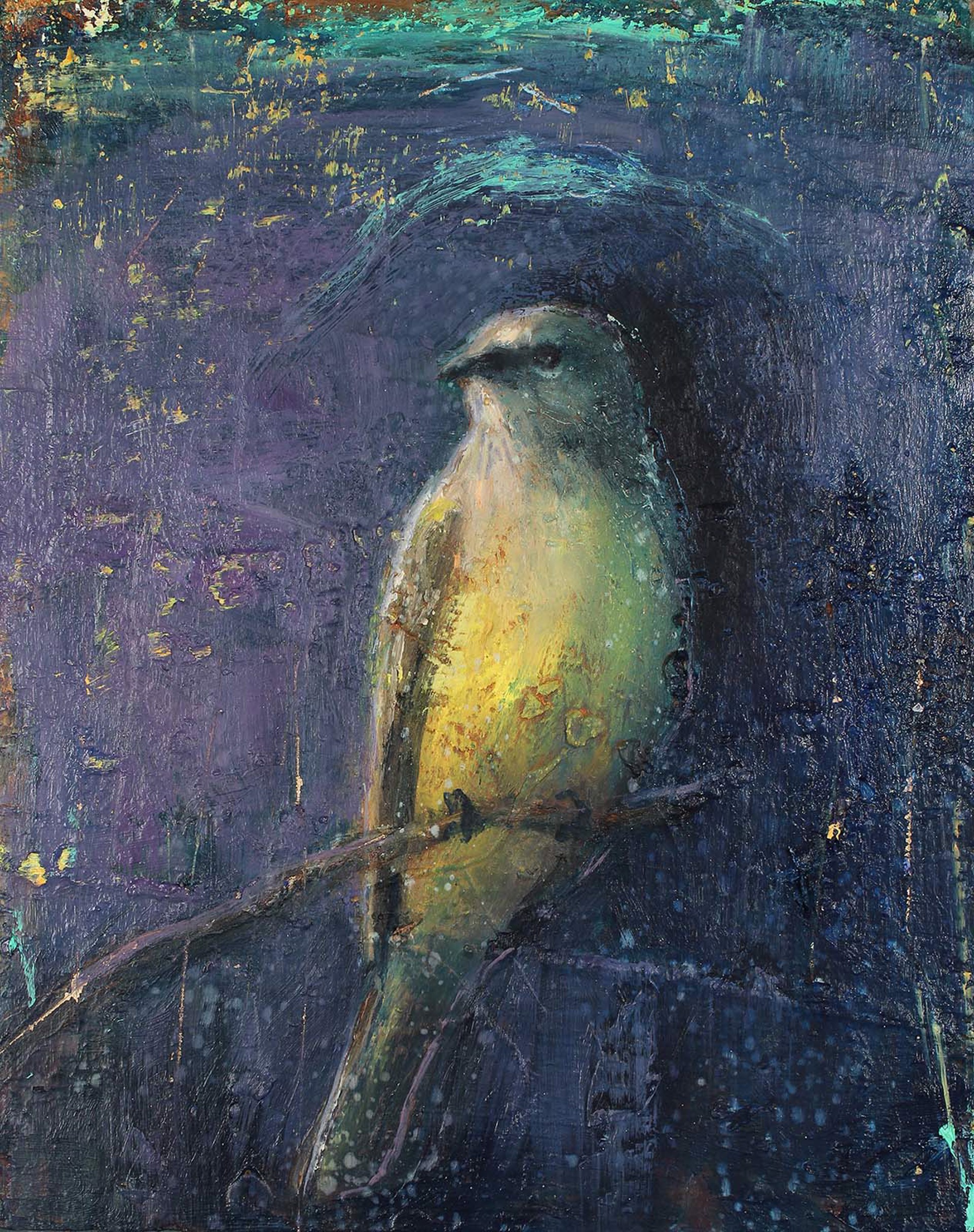 A Mixed Media Painting Of A Yellow Bird On A Purple Background By Matt Flint At Gallery Wild