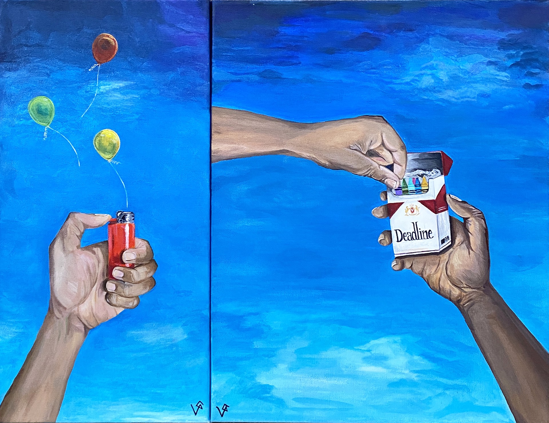 Release & Thank You For Sharing (Diptych) by V. Gray