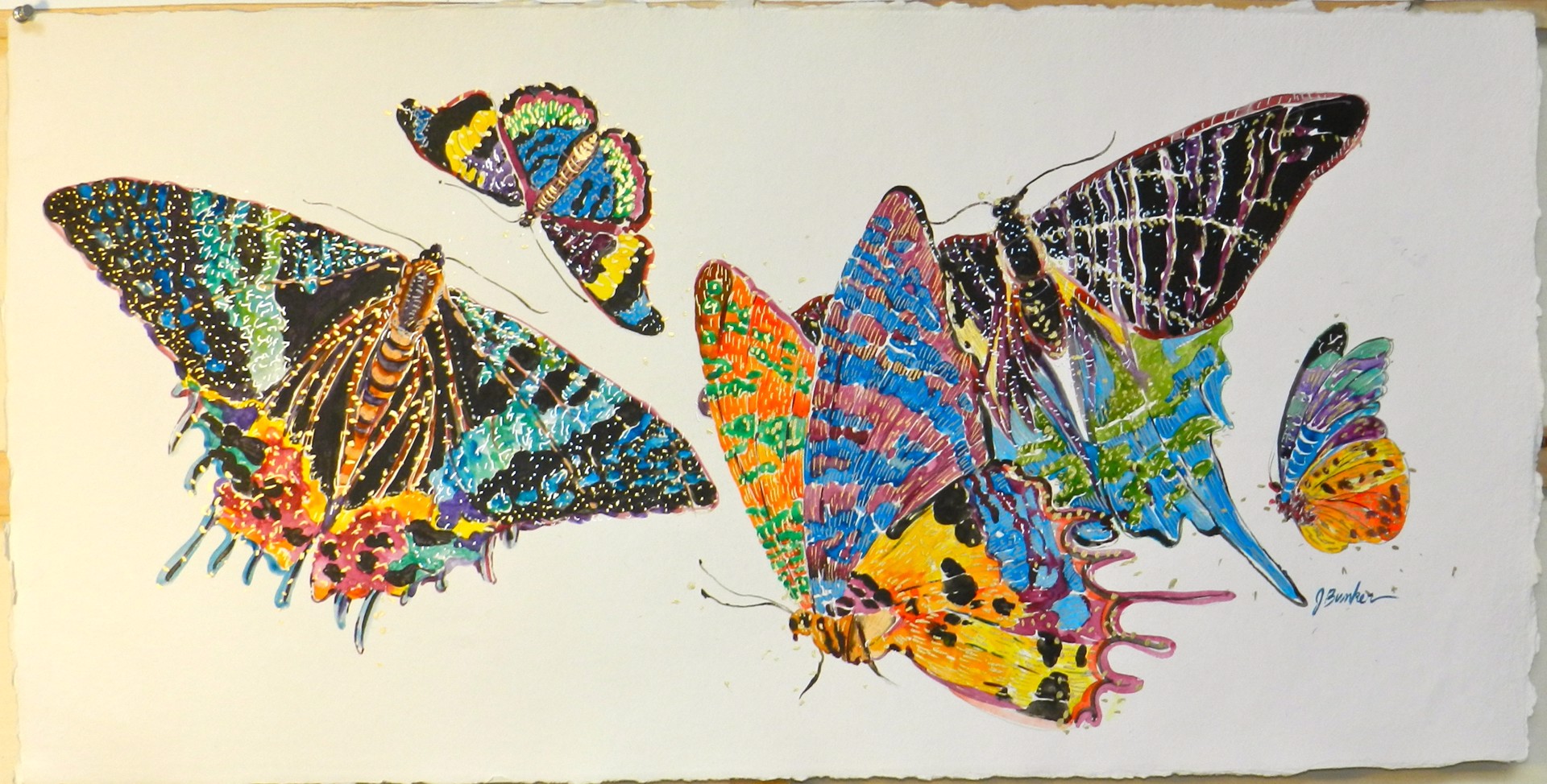 Butterflies on paper