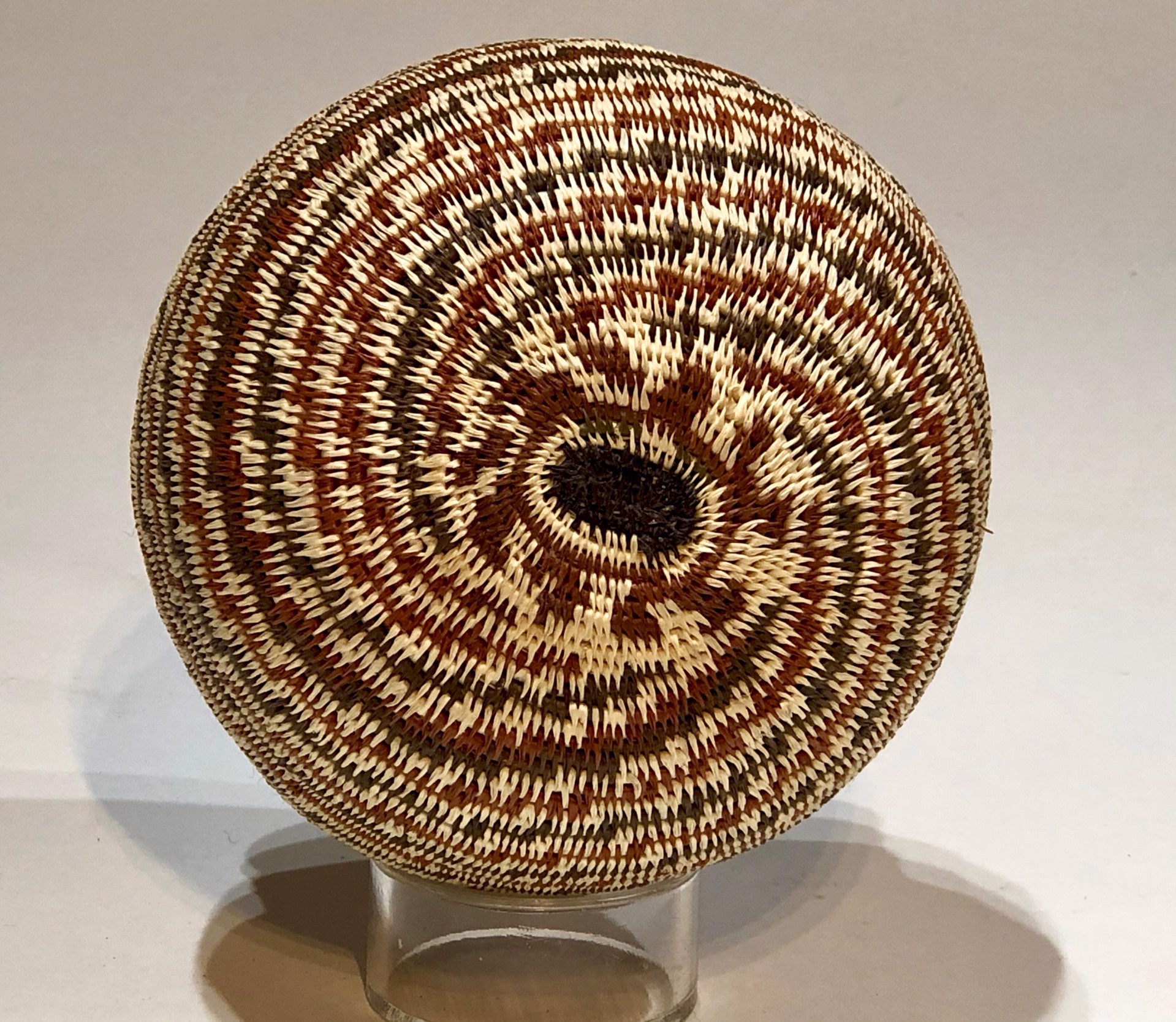 Brown, White and black basket  sw589 (*94) by Carli by Wounaan & Embera Panama Rainforest Baskets Wounaan