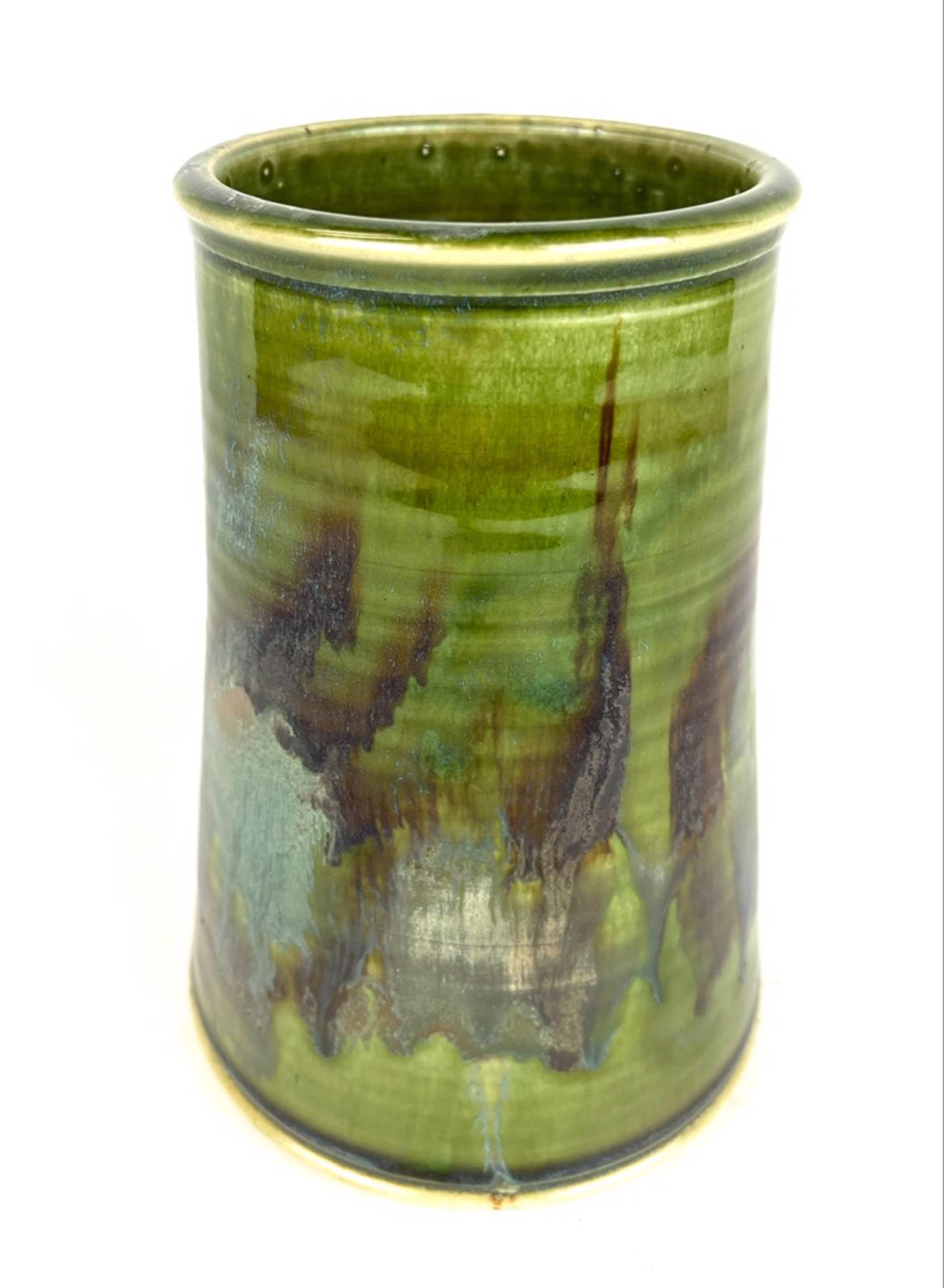 Tall Brushed Vase with Stains by Mary Lynn Portera
