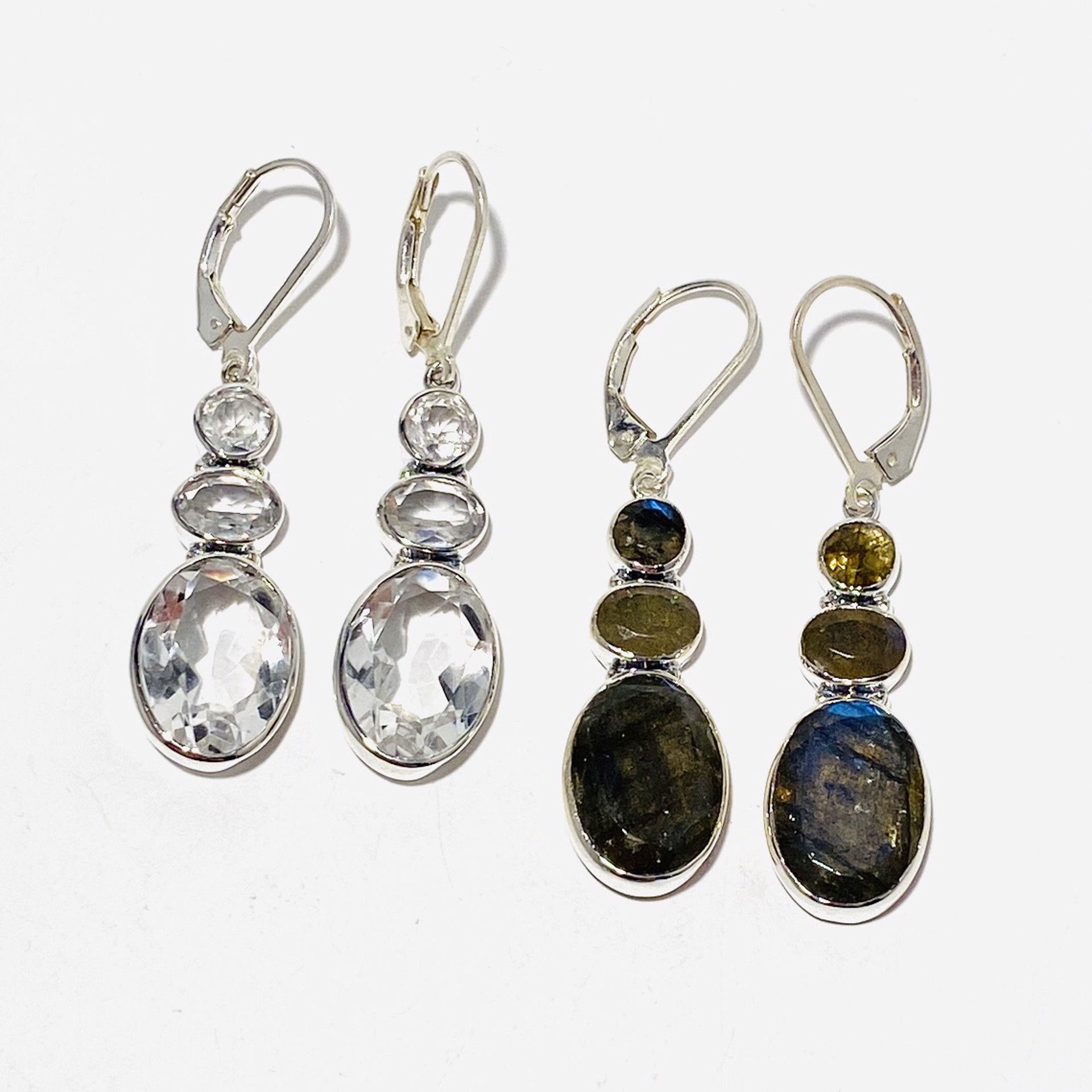 MON SE 3252 Crystal, Labradorite Earring by Monica Mehta