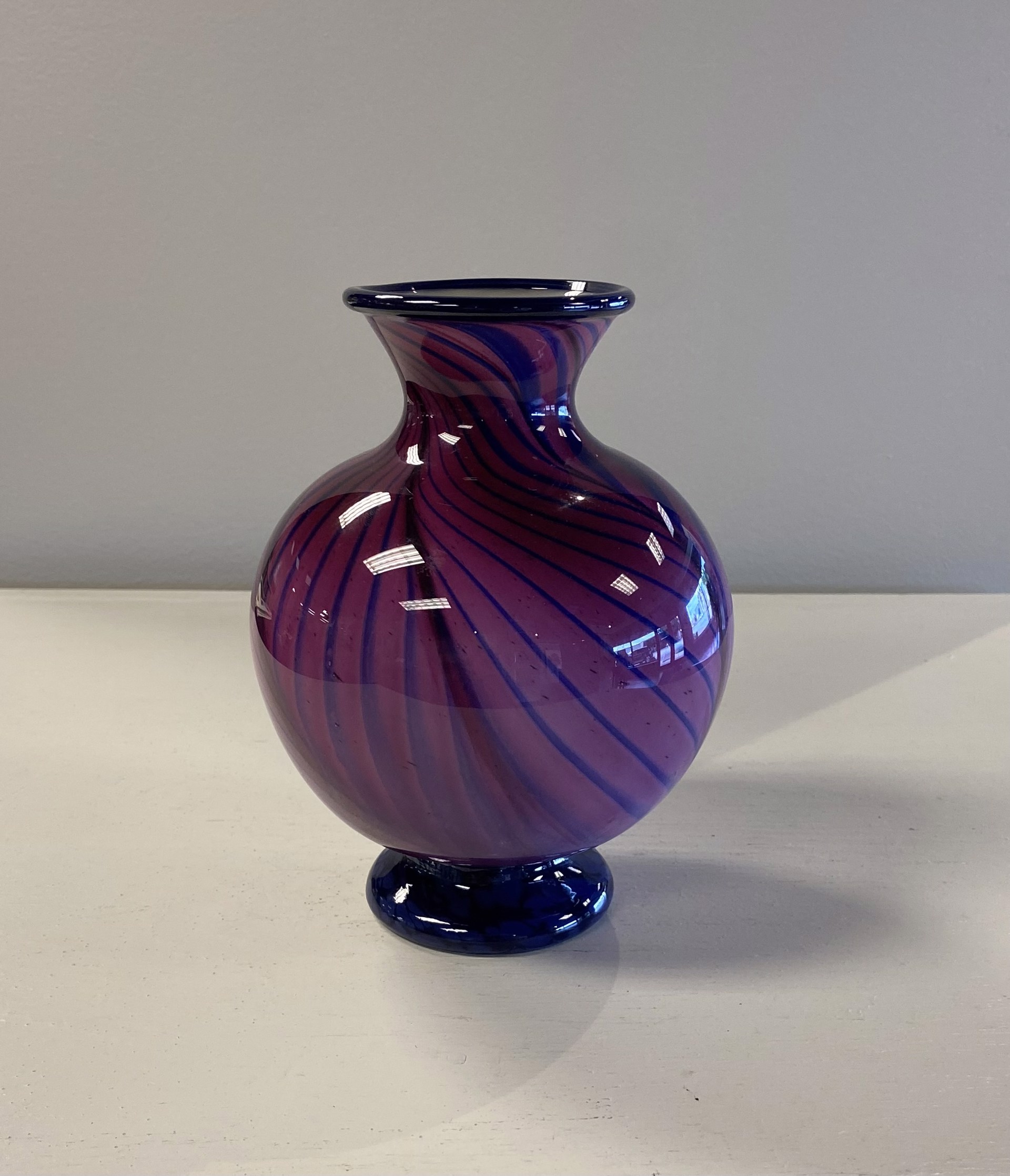 Bottle Vase Wine/Blue by AlBo Glass