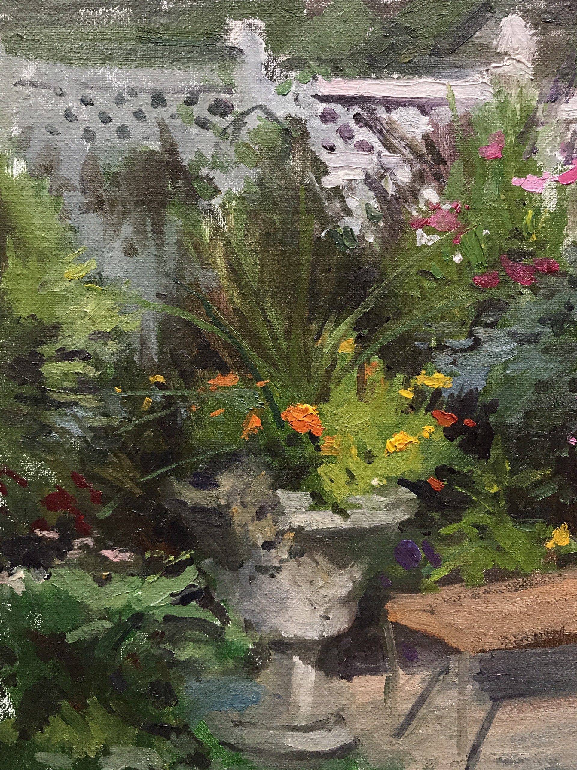 "In the Garden" original oil painting by Joe Gyurscak