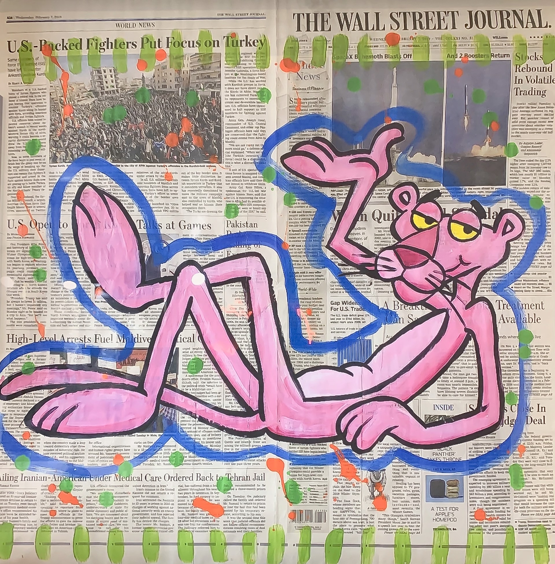 WSJ “The Pink Panther”  by WSJ Series on Newspaper by Elena Bulatova