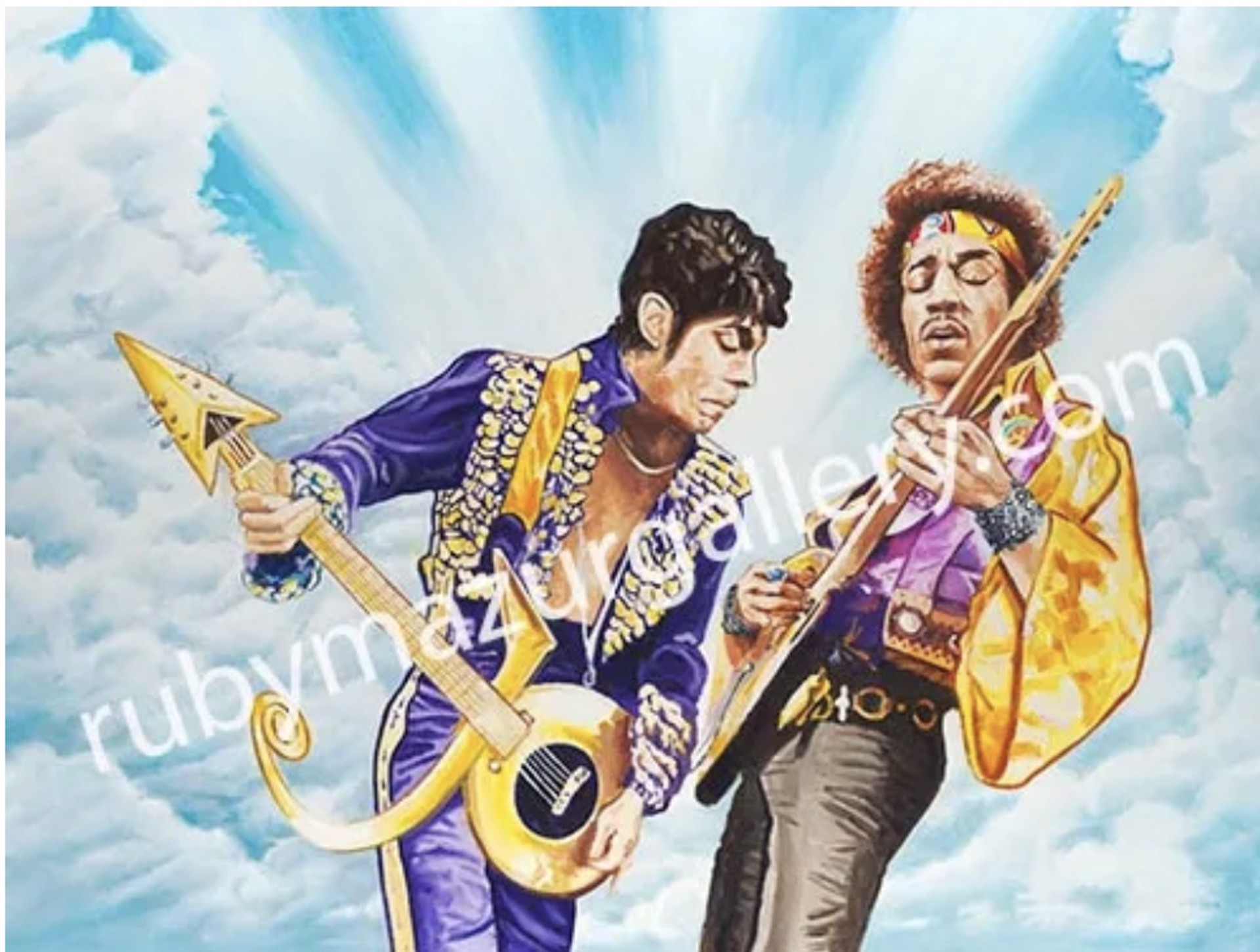 Prince and Jimi Hendrix by Ruby Mazur
