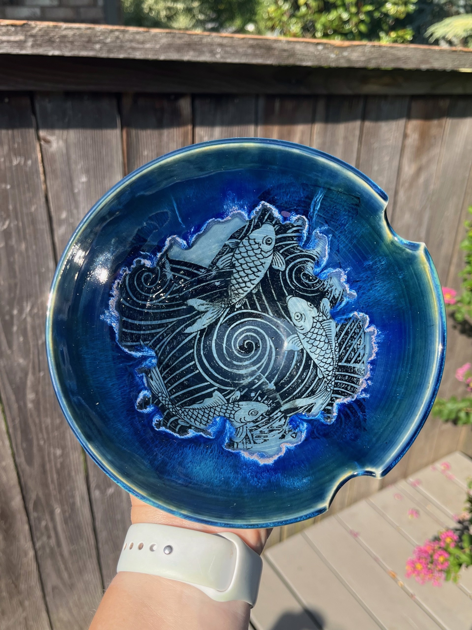 Blue Koi Ramen Bowl by Katy Nickell